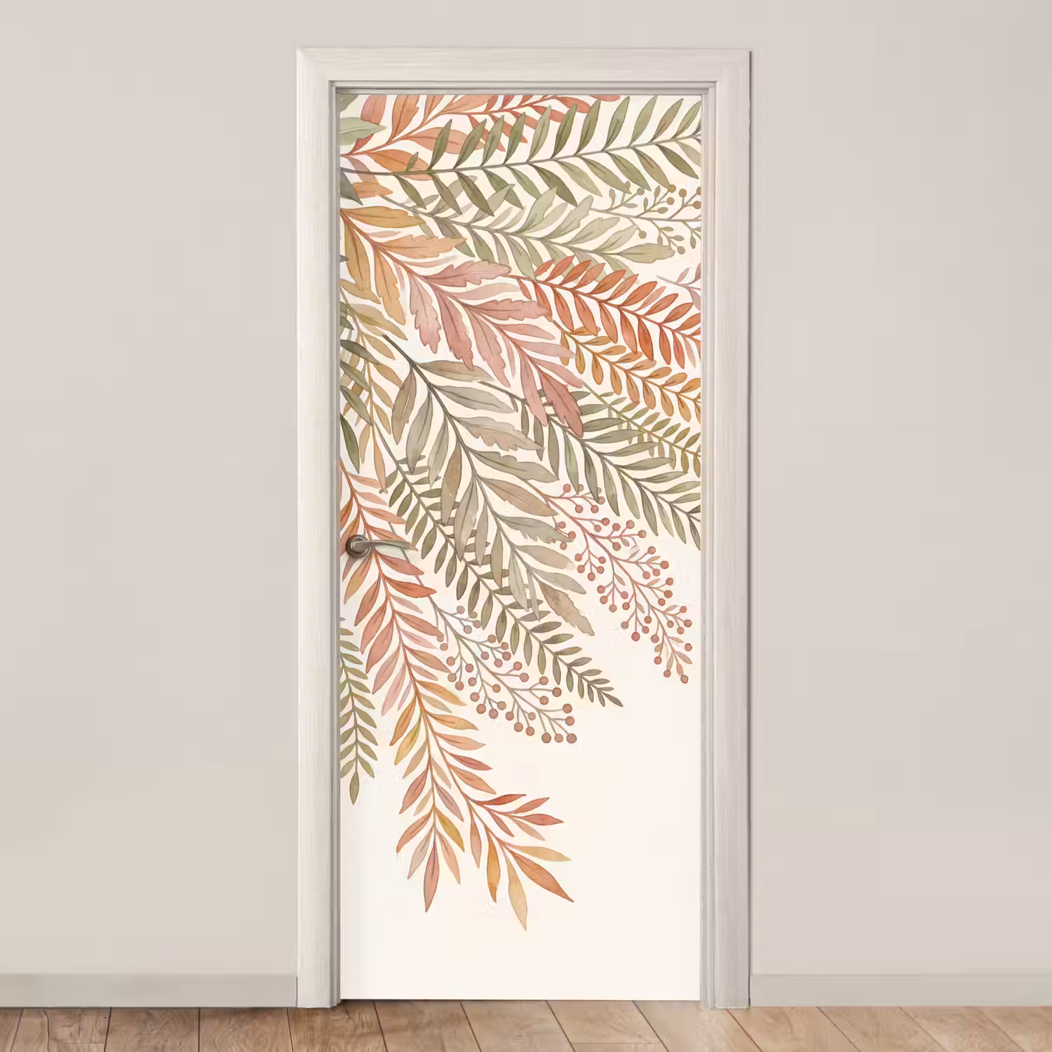 Botanisch - Aquarel - Kleurrijk deurposter klein -3d_beige