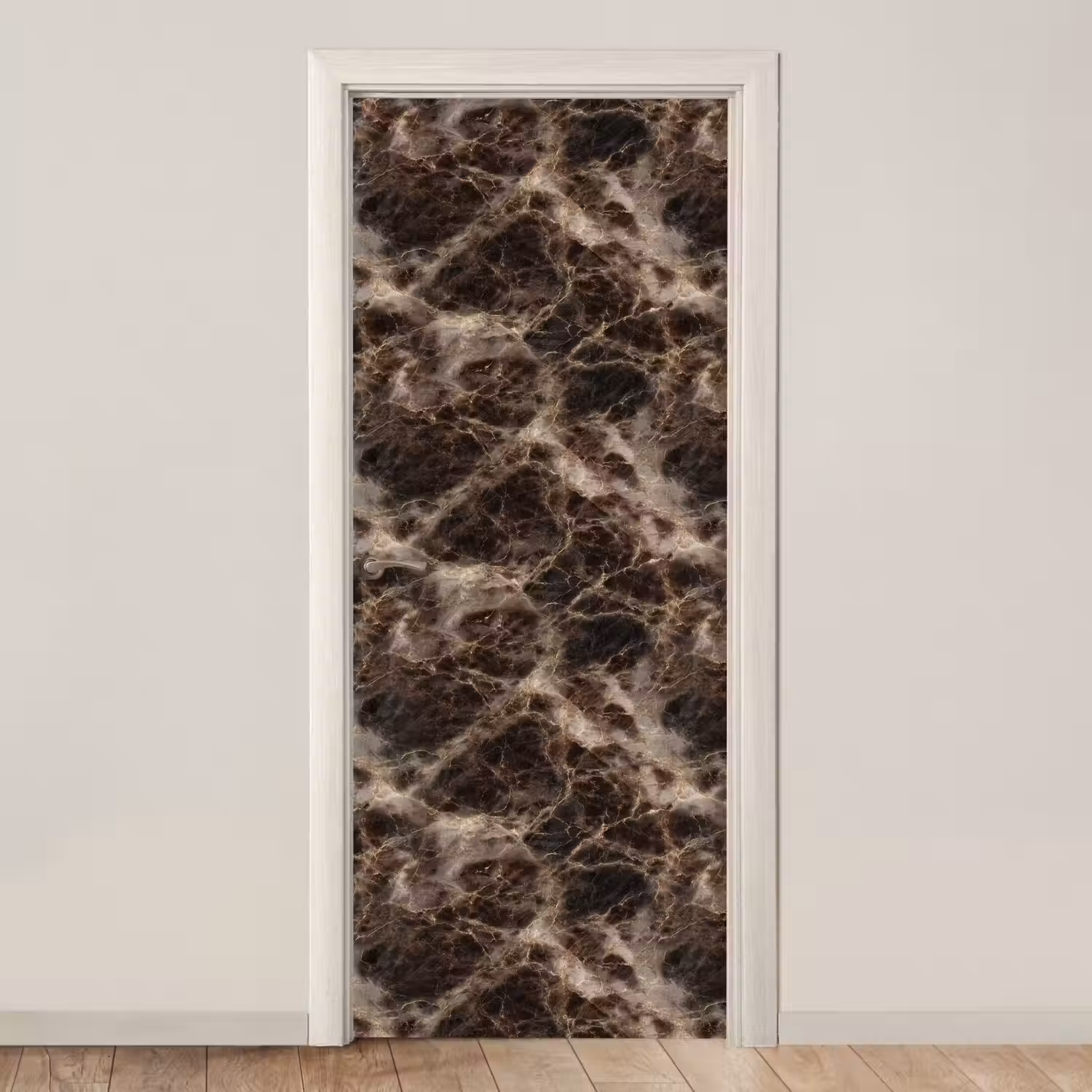 Bruin - Goud - Marmer deurposter klein 289 -3d_beige