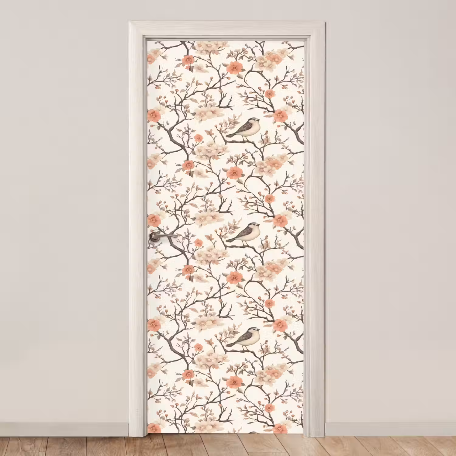 Kersenbloesem - Mus - Roze deurposter klein 289 -3d_beige