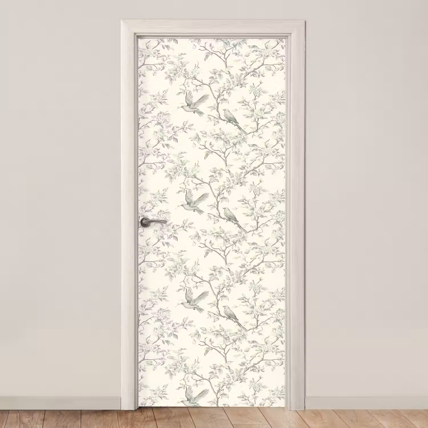 Klassiek - Vogels - Groen deurposter klein 289 -3d_beige
