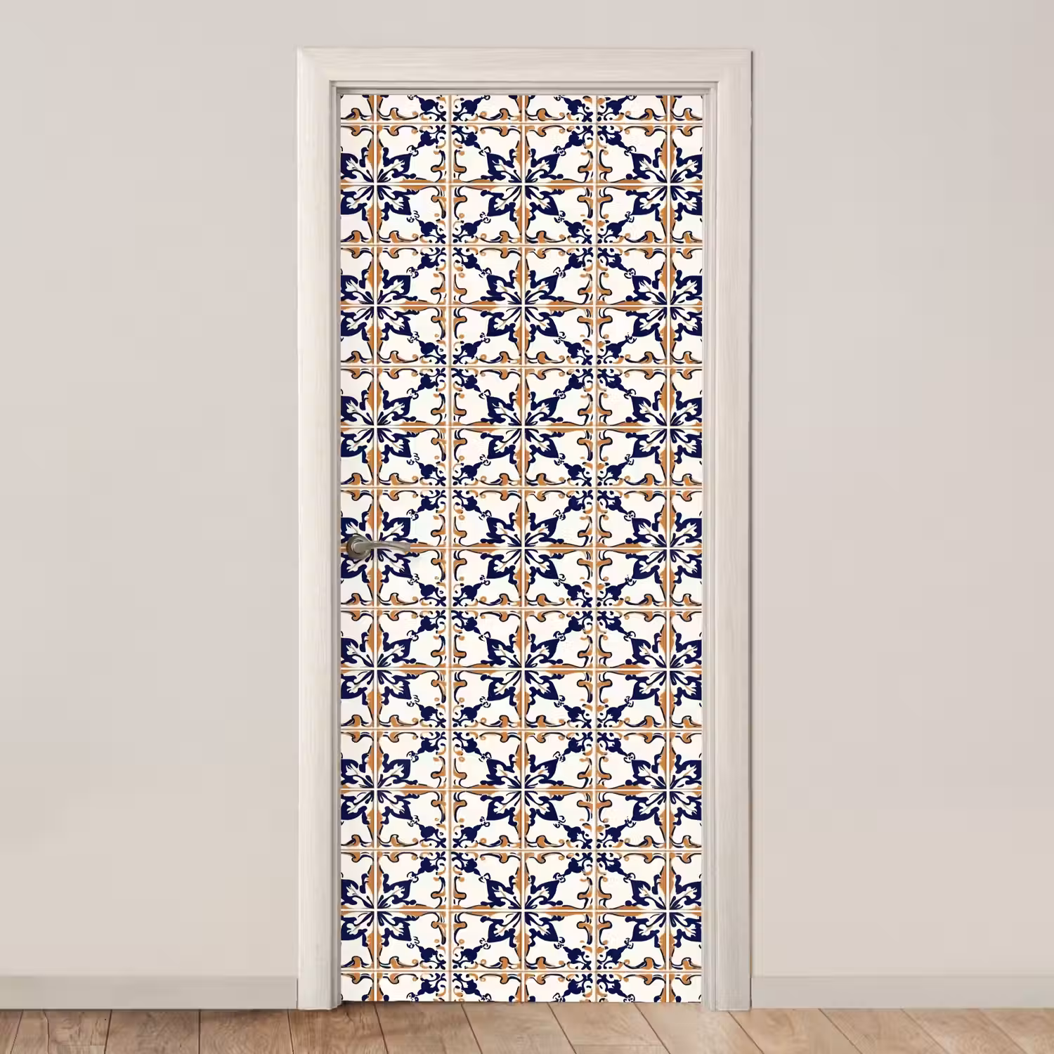 Klassiek - Patroon - Kleurrijk deurposter klein 289 -3d_beige