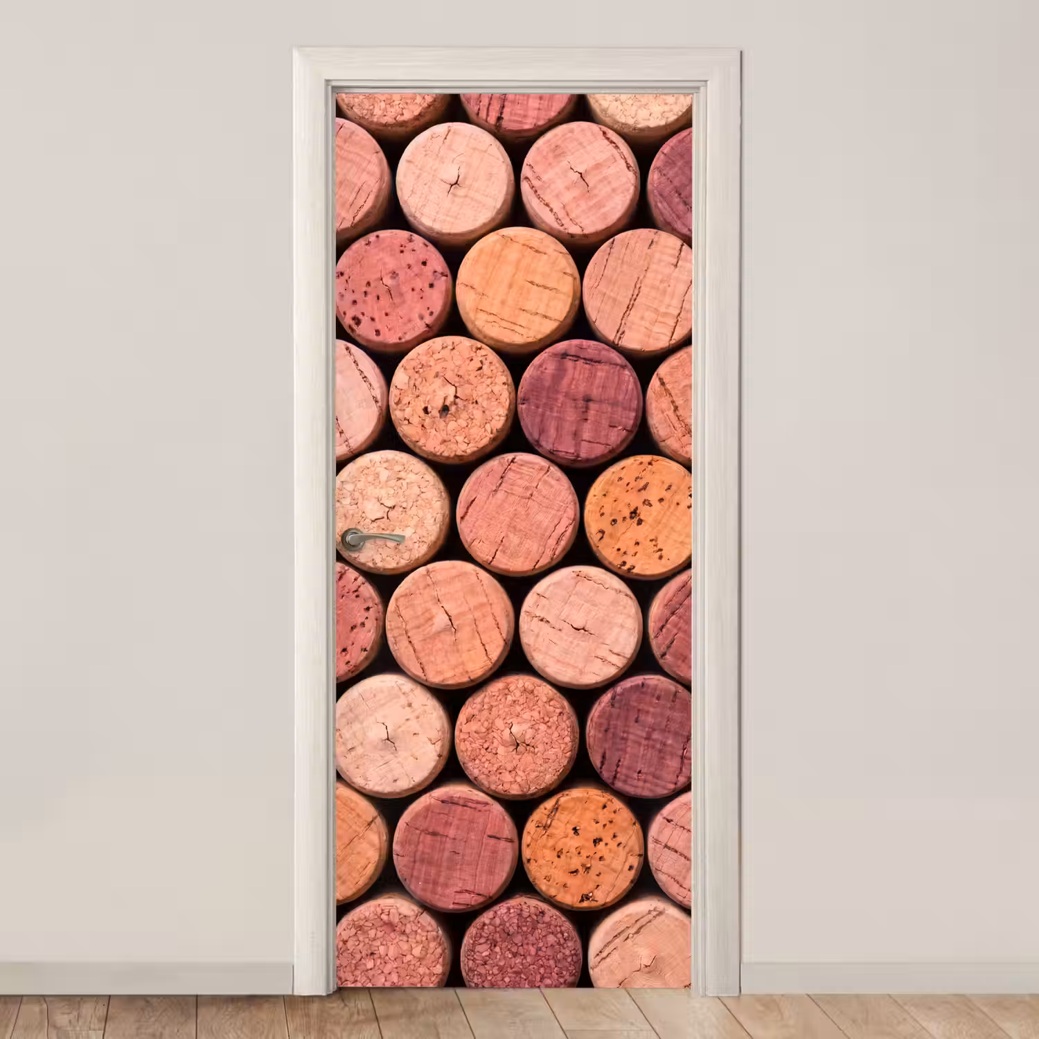Kurk - Patroon - Abstract - Modern - Rood deurposter klein -3d_beige