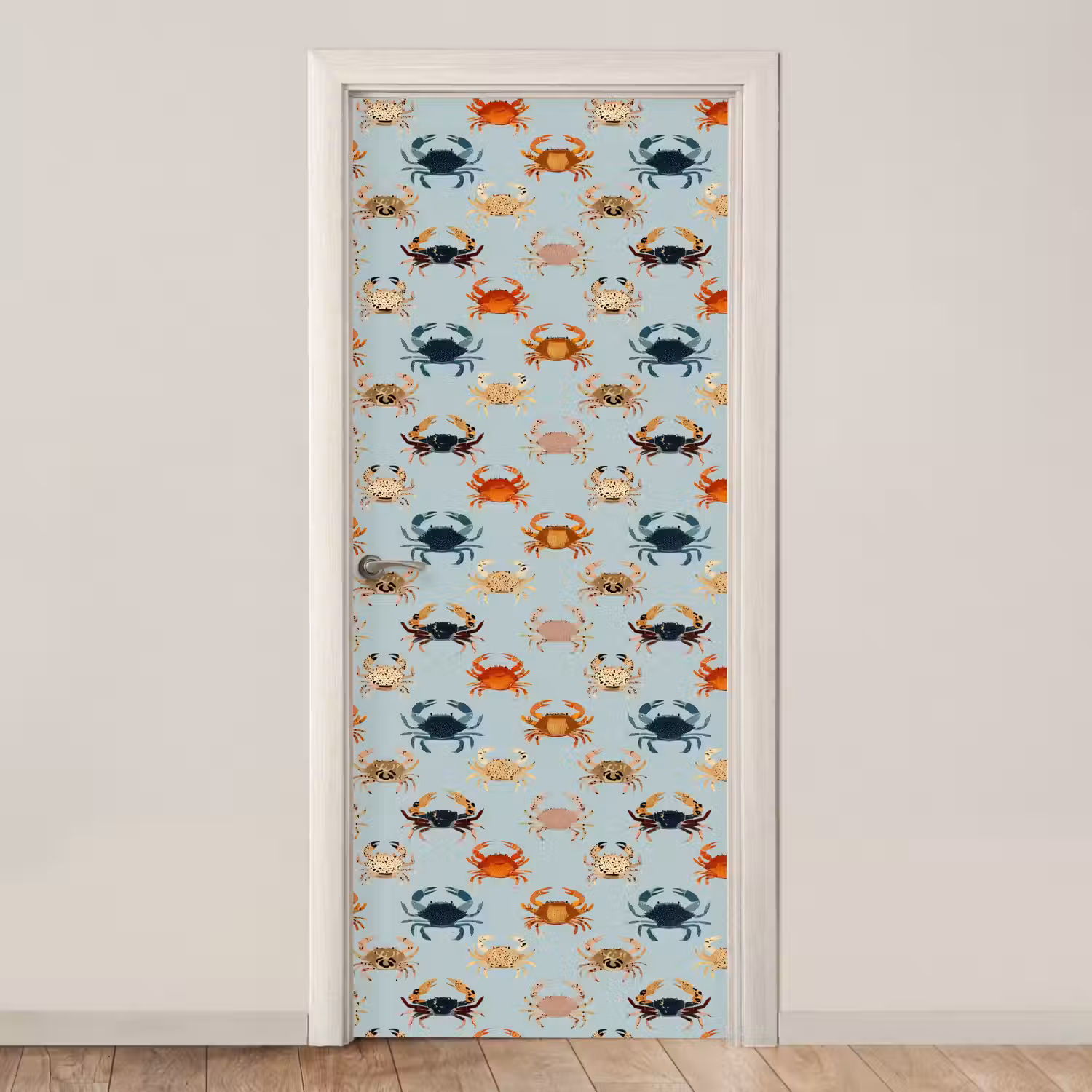 Krabben - Speels - Kleurrijk deurposter klein 289 -3d_beige