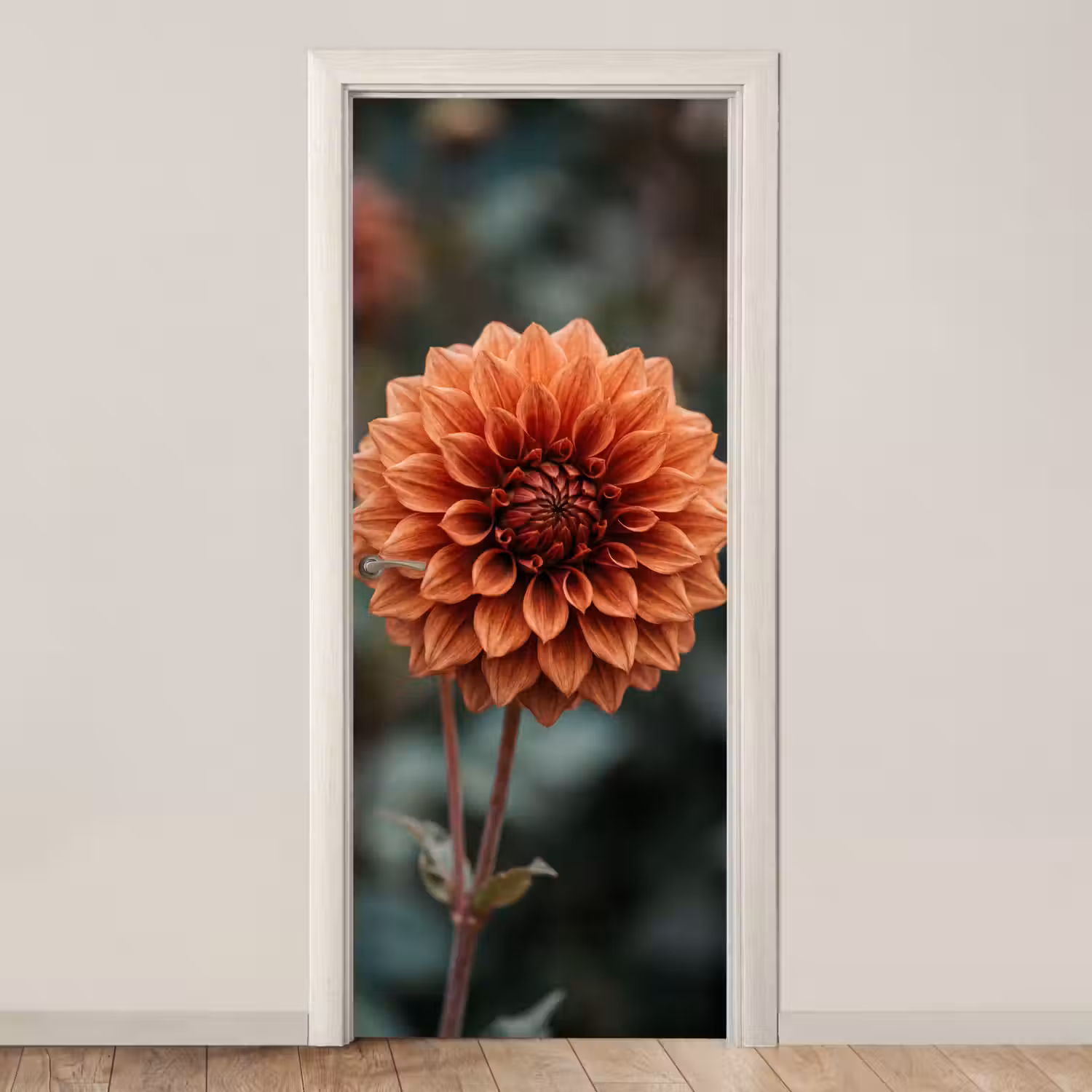 Dahlia - Bloem - Natuur - Sfeervol deurposter klein -3d_beige