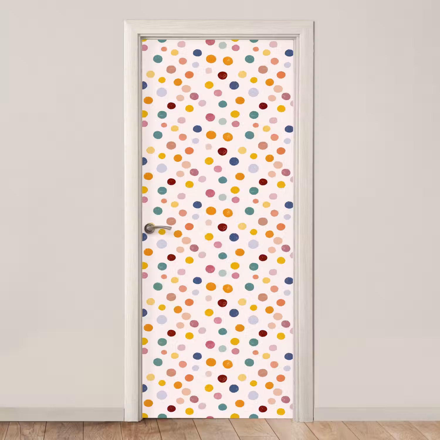 Stippen - Subtiel - Kleurrijk deurposter klein 289 -3d_beige