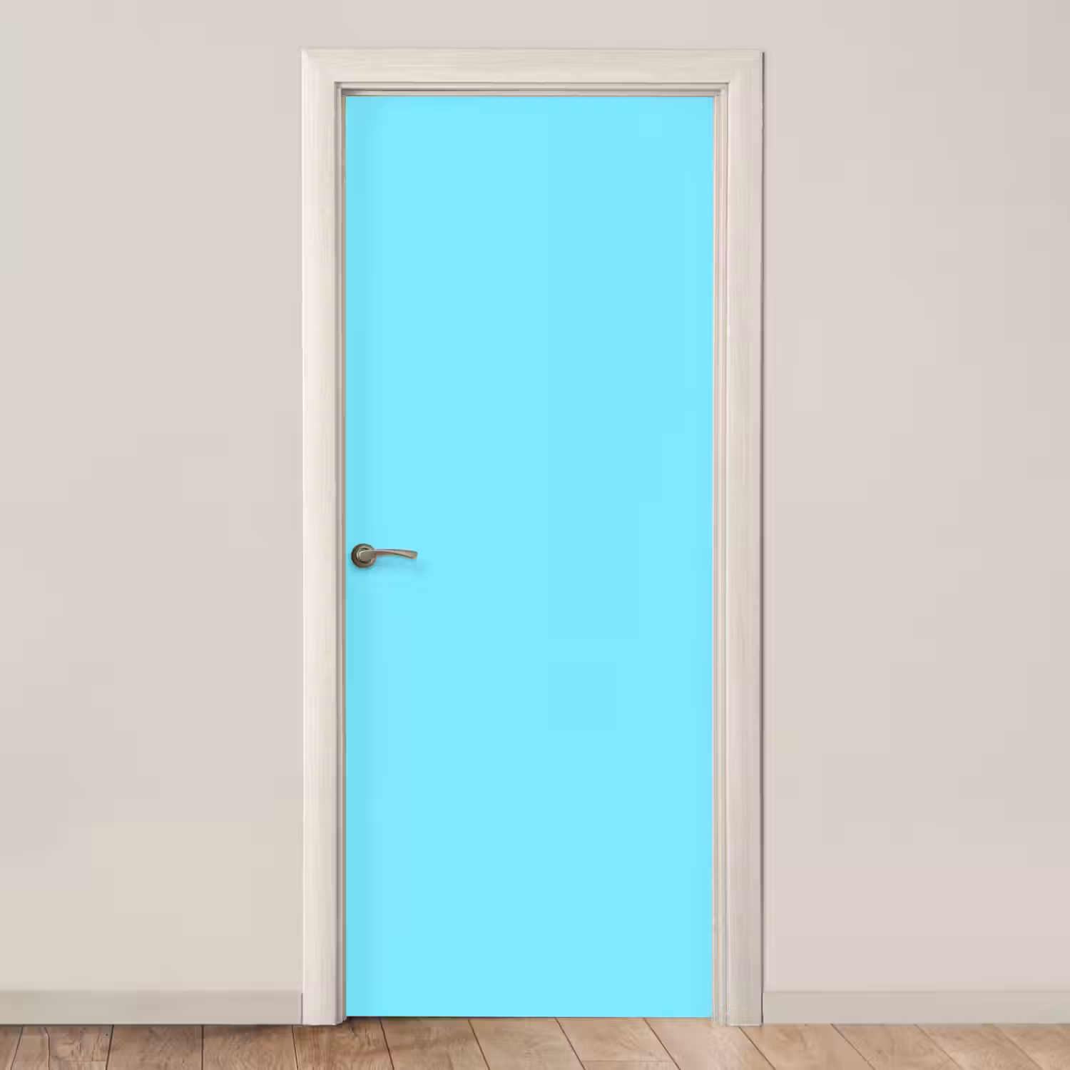 Electric - Cyan - Blauw deurposter klein 289 -3d_beige