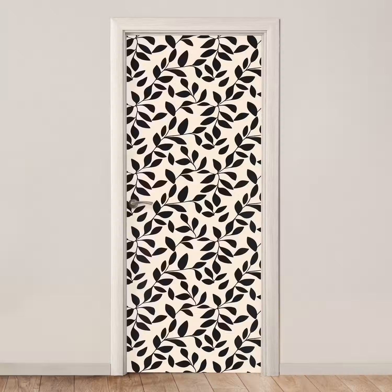 Elegant - Patroon - Zwart - Beige deurposter klein 289 -3d_beige