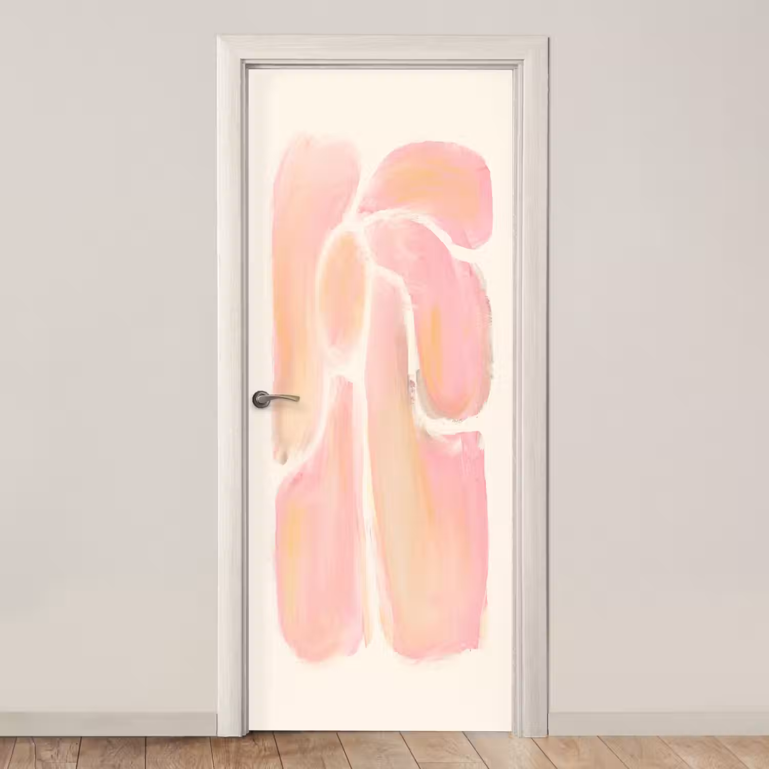 Bloemen - Roze - Natuur - Boho deurposter klein -3d_beige