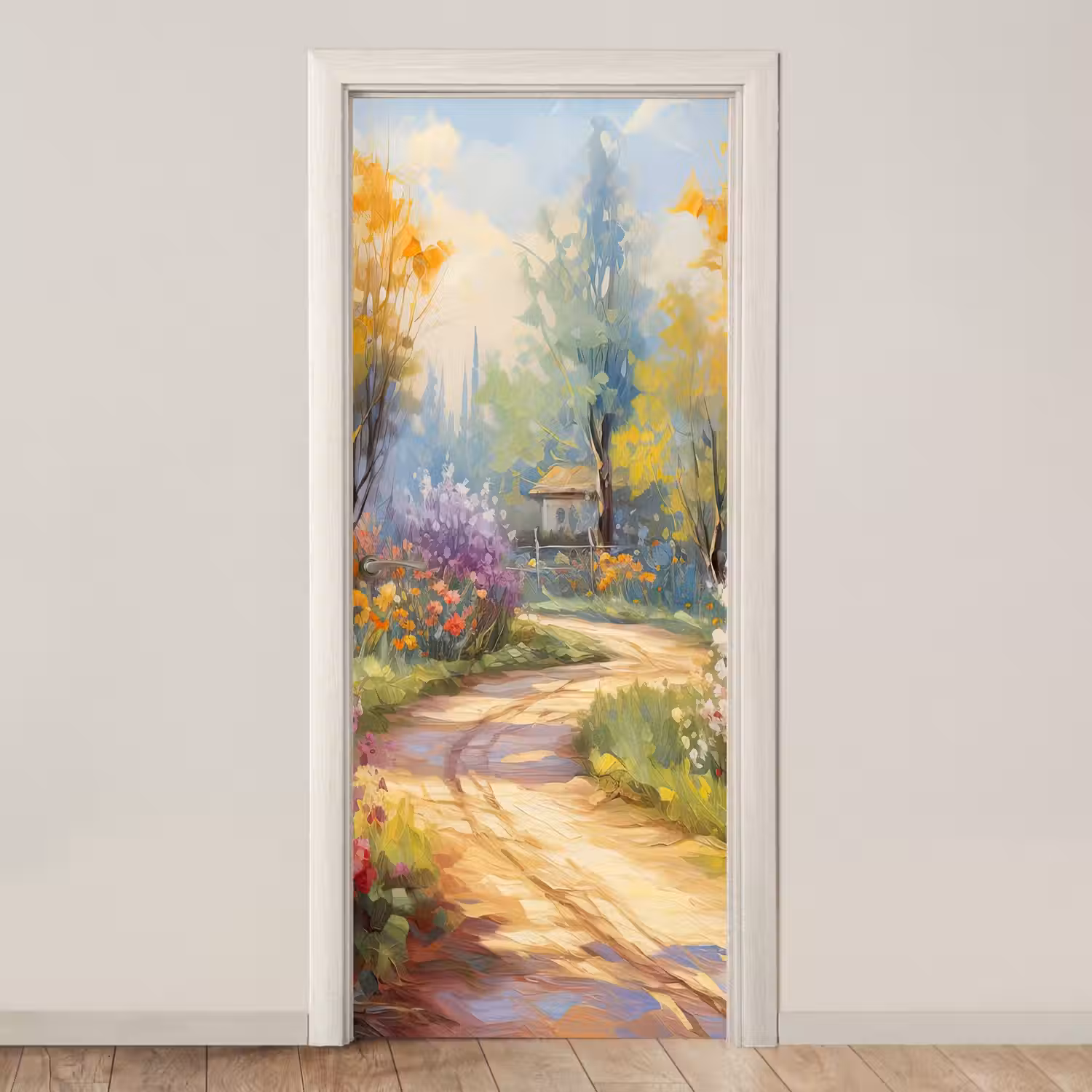 Bloemen - Bomen - Kunst - Watercolor deurposter klein -3d_beige