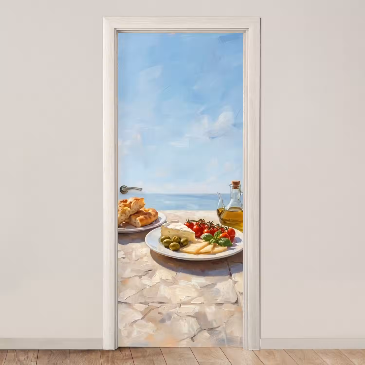 Eten - Middellandse Zee - Natuur - Geschilderd deurposter klein -3d_beige