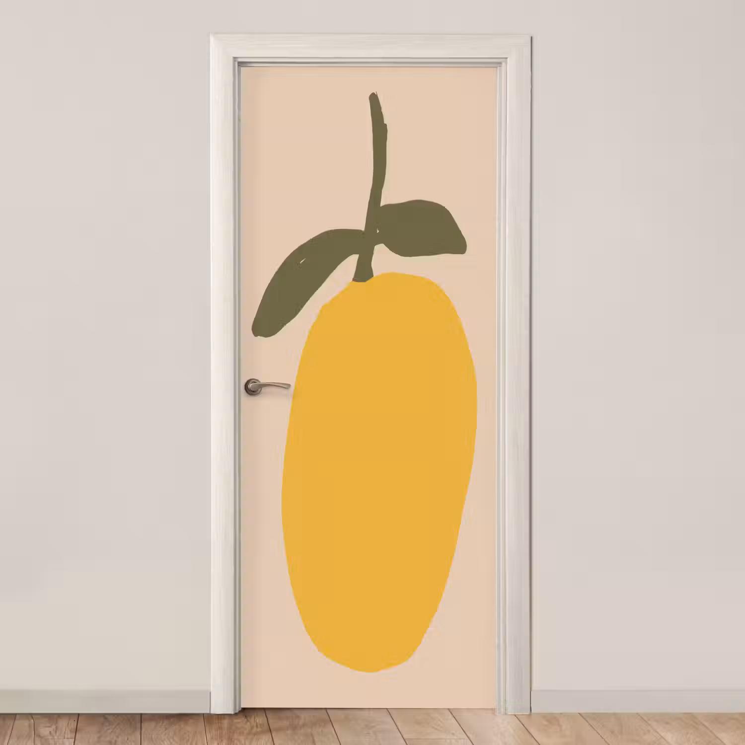 Fruit - Abstracte kunst - Modern deurposter klein -3d_beige
