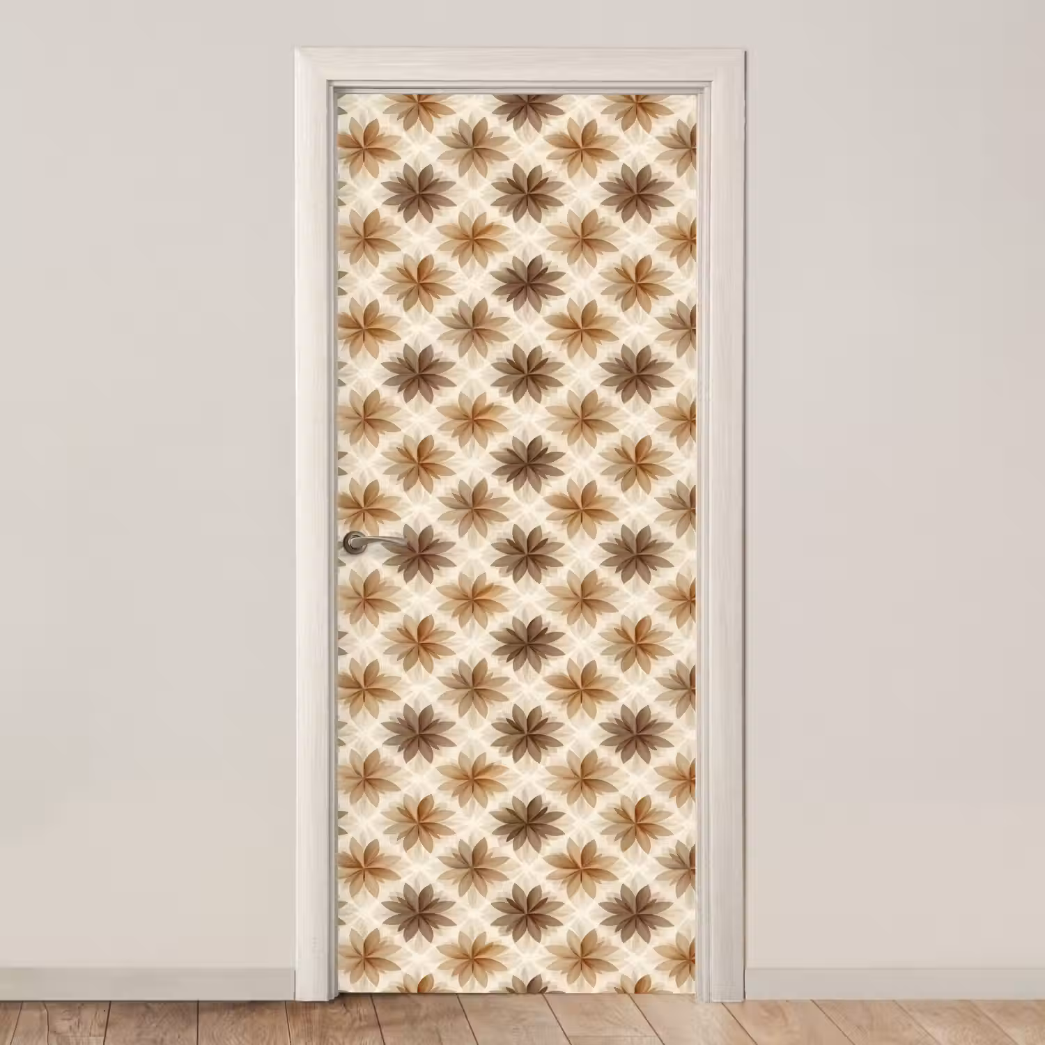 Geografisch - Patroon - Bruin deurposter klein 289 -3d_beige