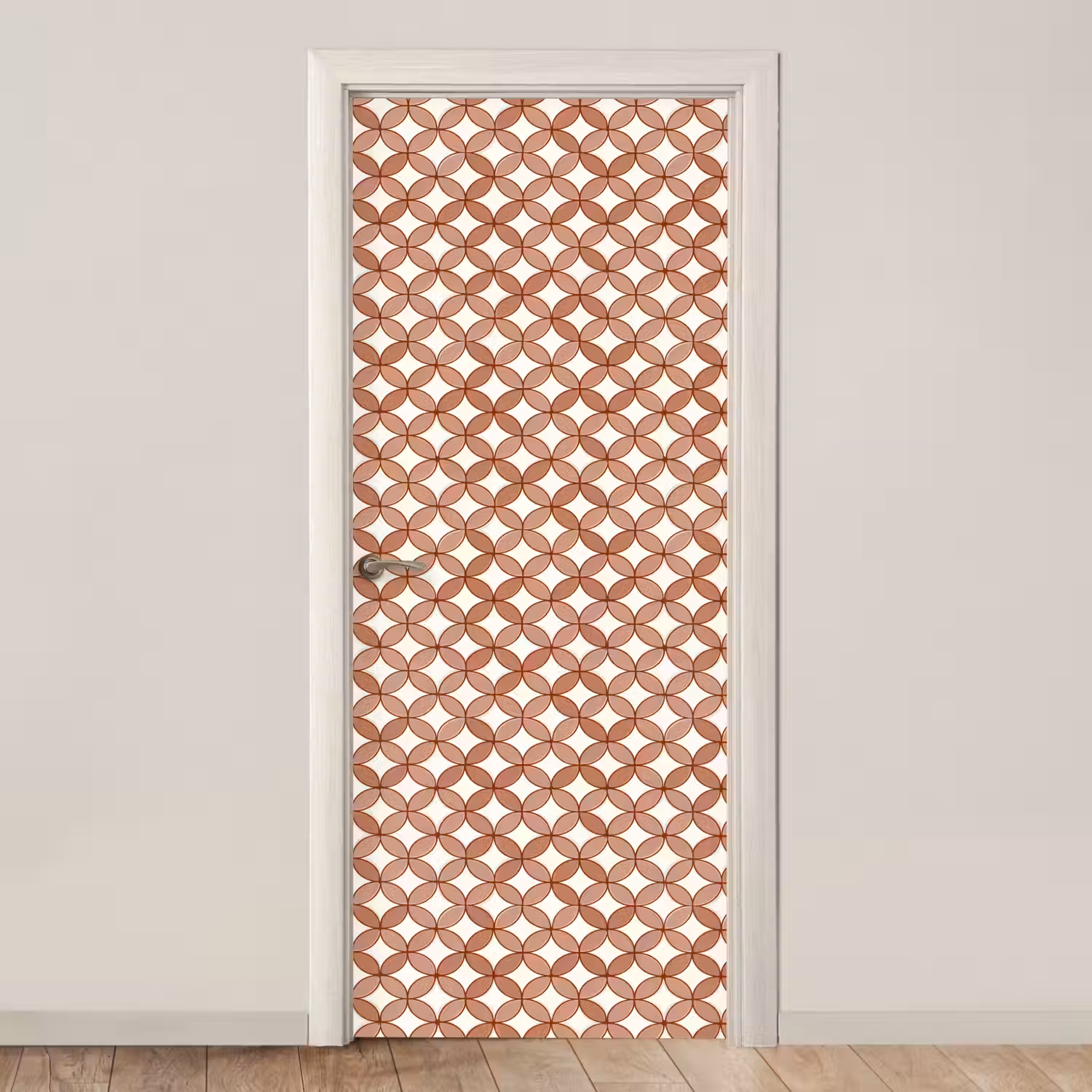 Geometrisch - Cirkels - Modern - Terracotta deurposter klein 289 -3d_beige