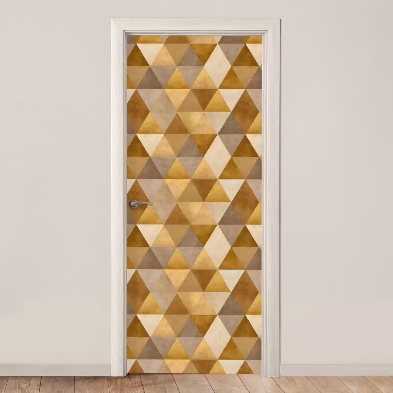Geometrisch - Driehoek - Goud deurposter klein 289 -3d_beige
