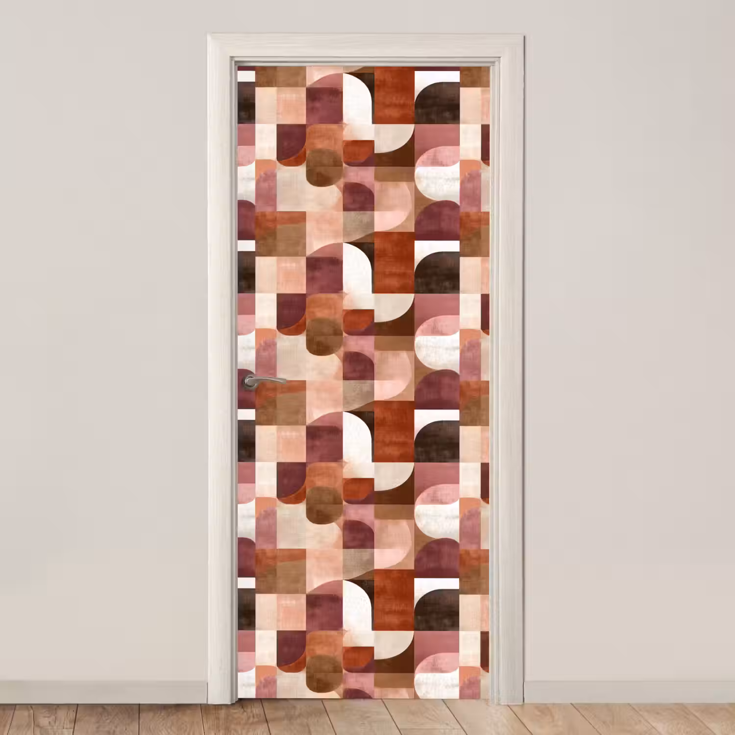 Geometrie - Modern - Retro deurposter klein 289 -3d_beige