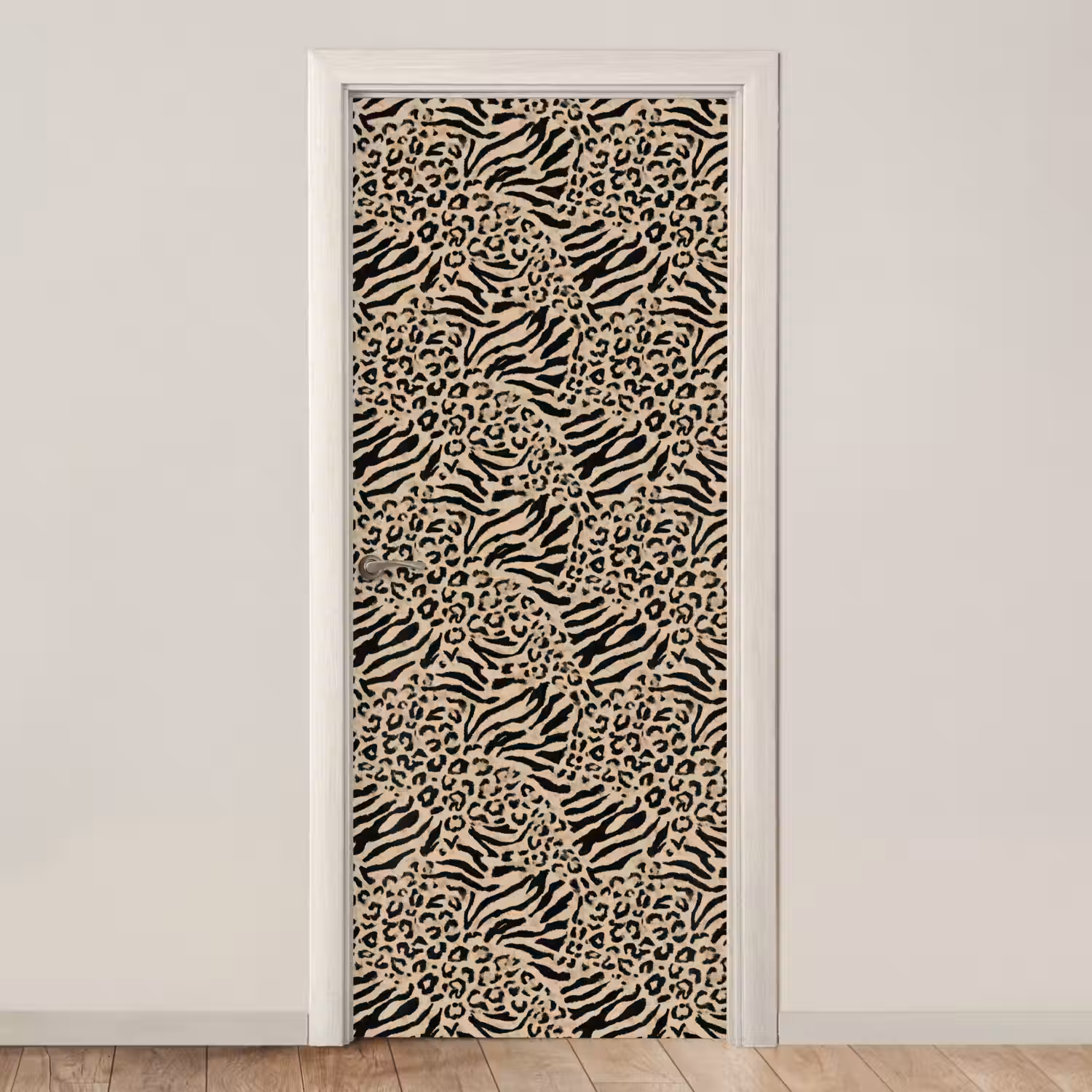 Giraf - Zebra - Motief - Bruin deurposter klein 289 -3d_beige