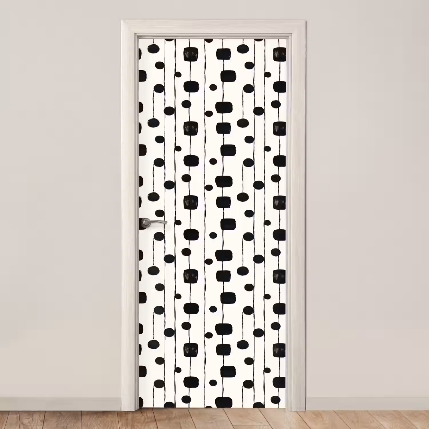 Grafisch - Modern - Zwart deurposter klein 289 -3d_beige