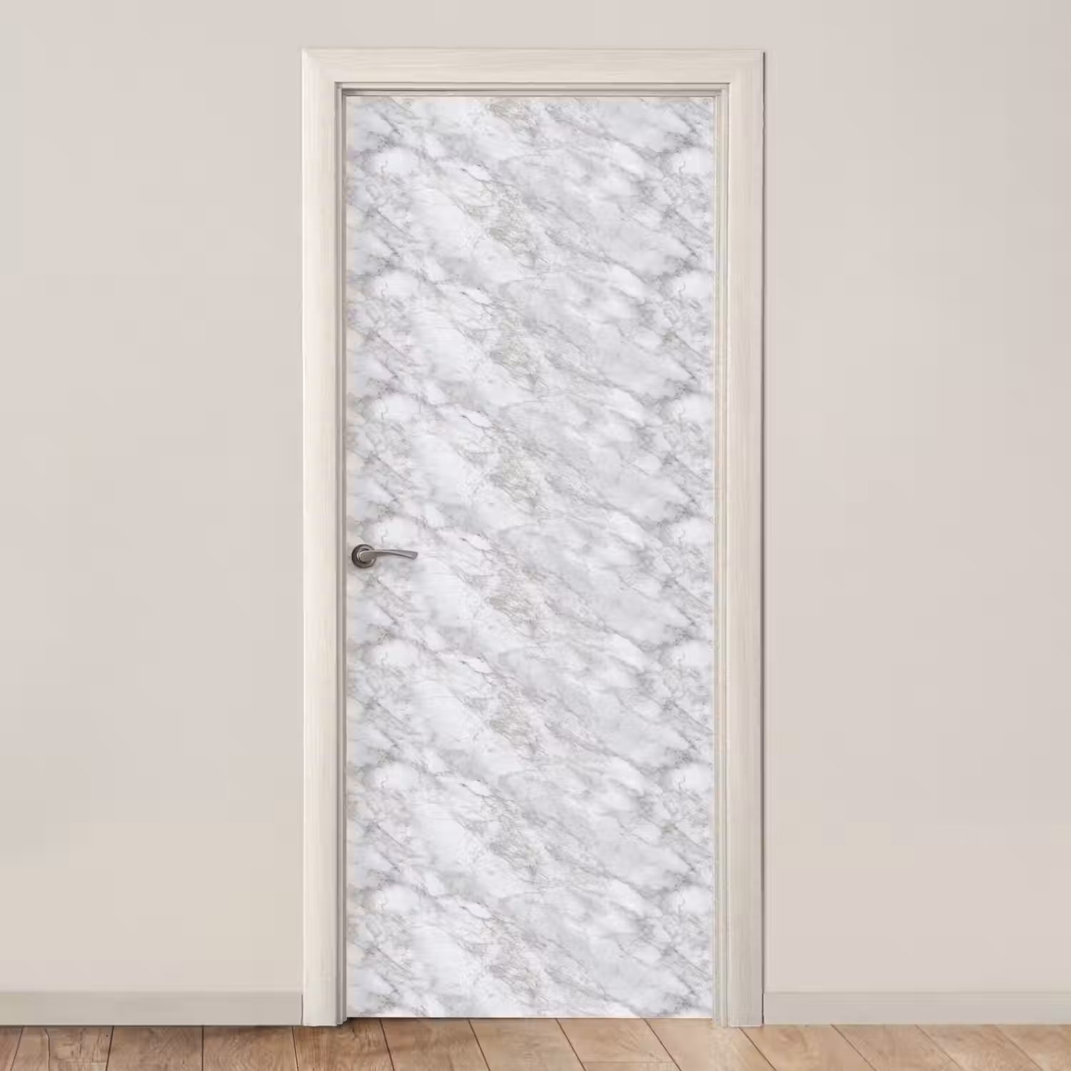 Grijs - Wit - Marmer deurposter klein 289 -3d_beige