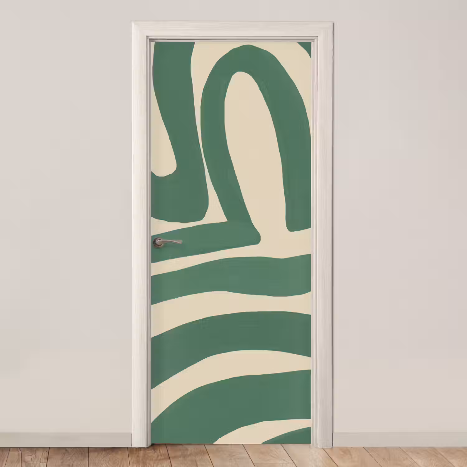 Groen - Kunst - Abstract deurposter klein -3d_beige