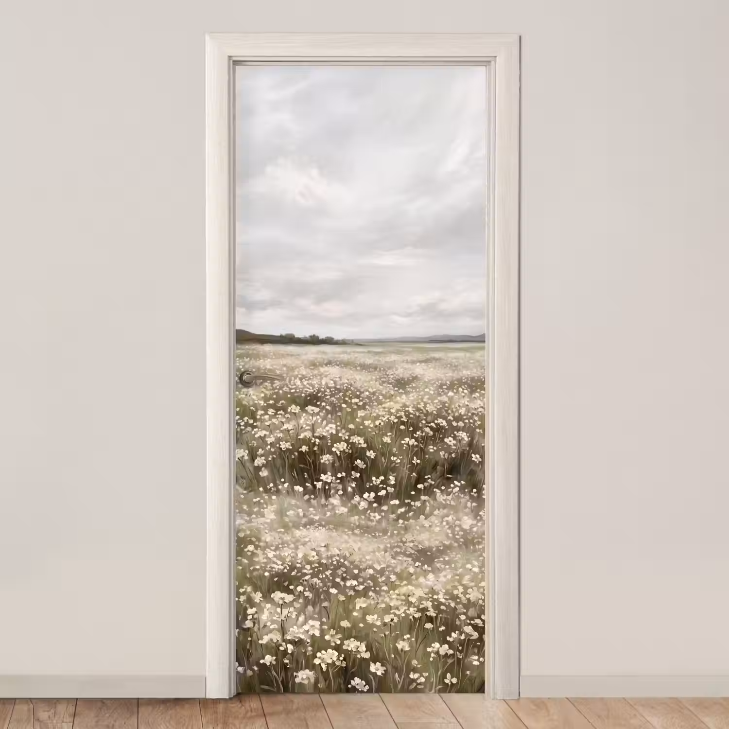 Illustratie - Landschap - Wit deurposter klein -3d_beige