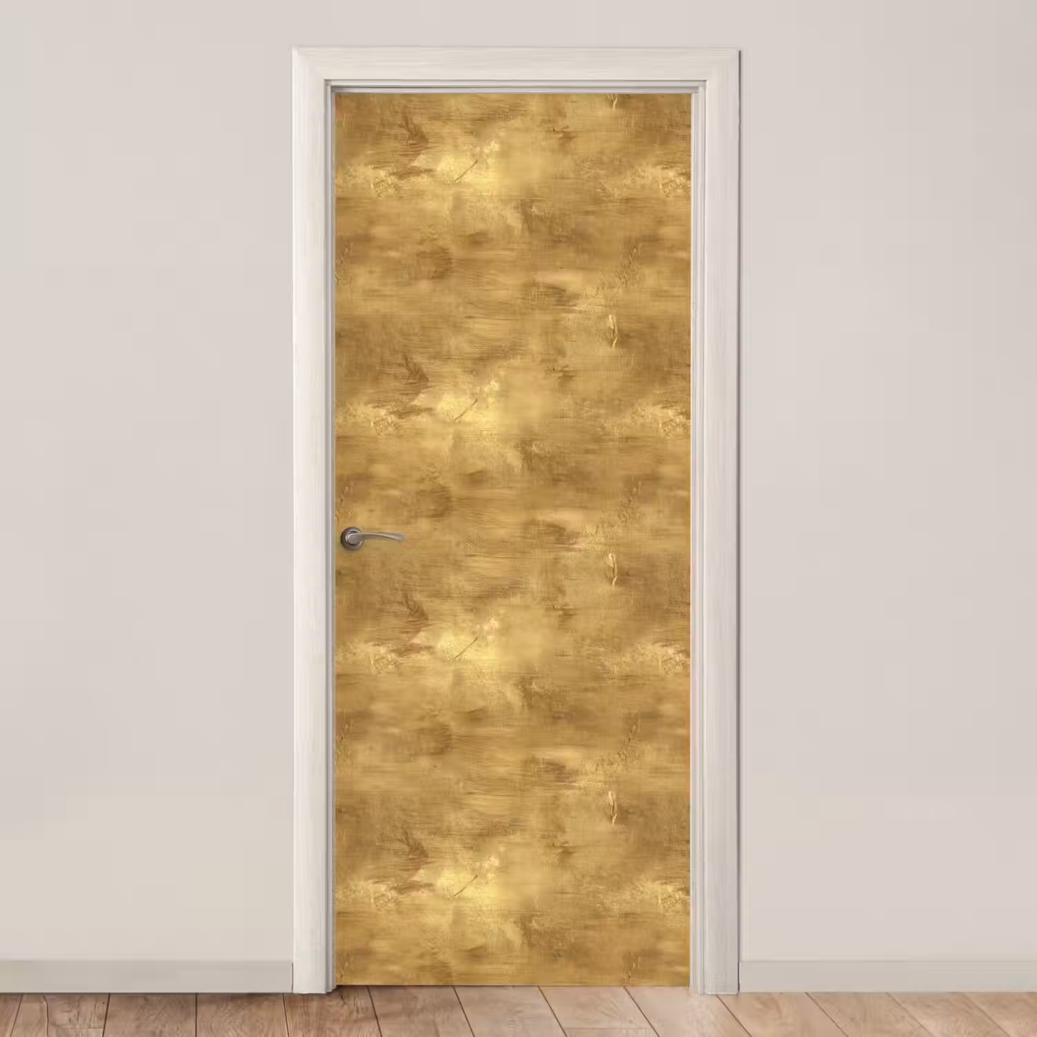 Industrieel - Textuur - Goud deurposter klein 289 -3d_beige