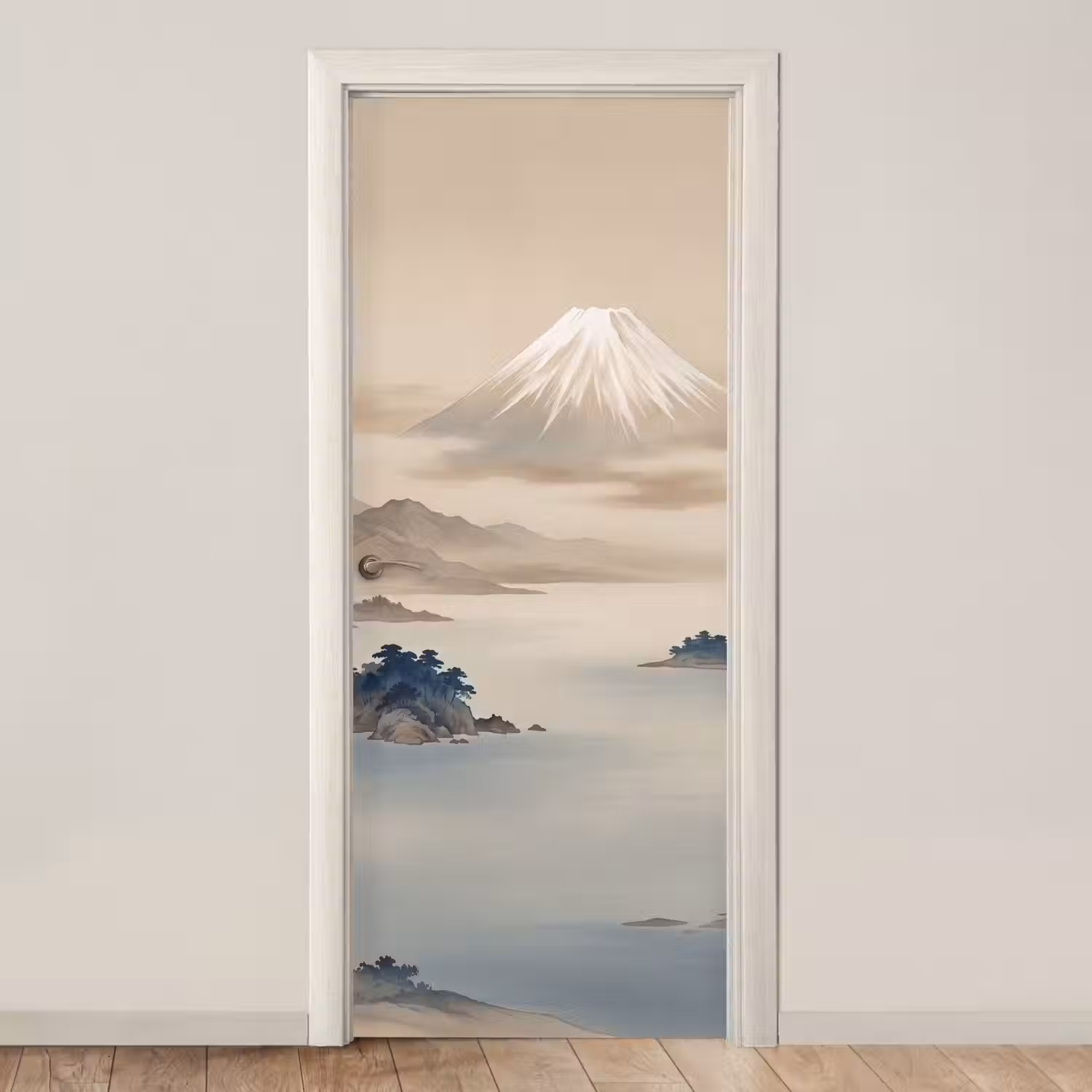 Japans - Landschap - Beige deurposter klein -3d_beige