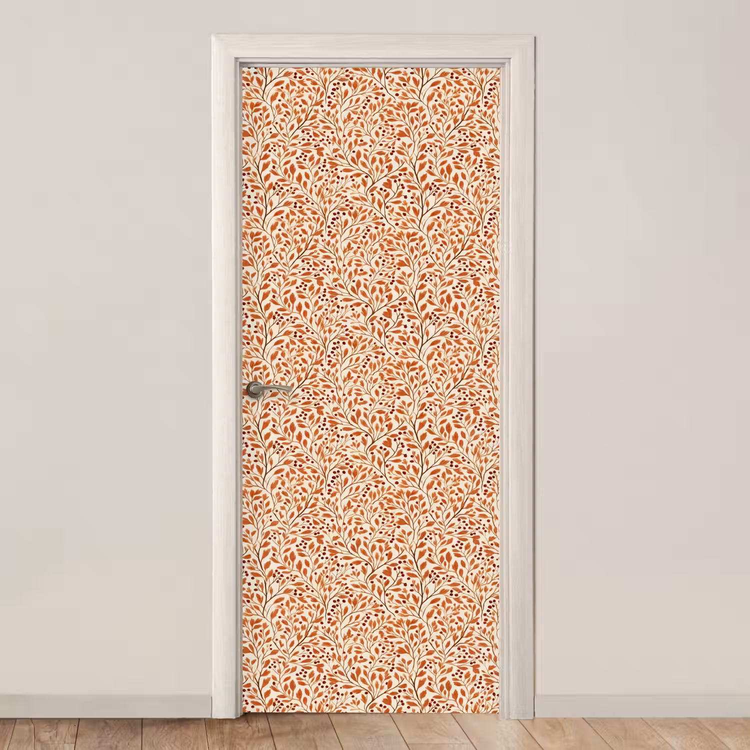 Bladeren - Botanisch - Terracotta deurposter klein 289 -3d_beige