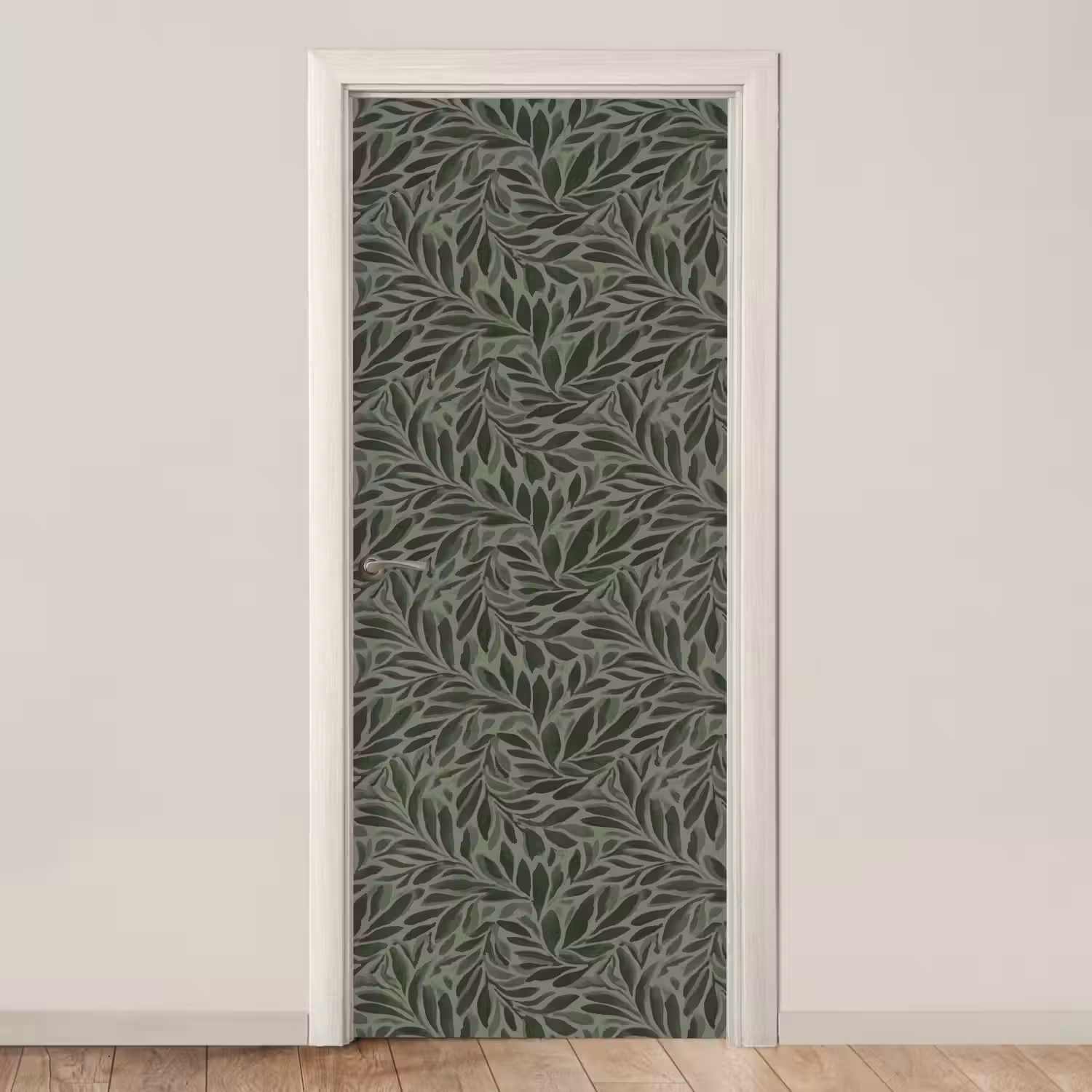 Bladeren - Organisch - Groen deurposter klein 289 -3d_beige