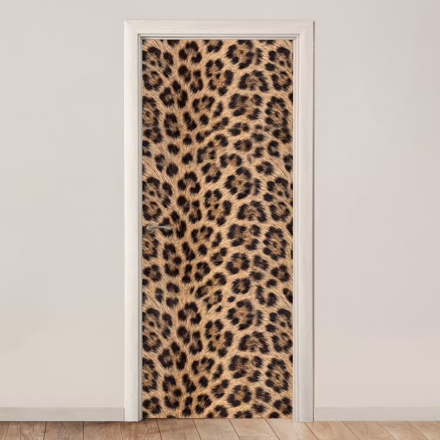 Luipaard - Vacht - Klassiek - Bruin deurposter klein -3d_beige