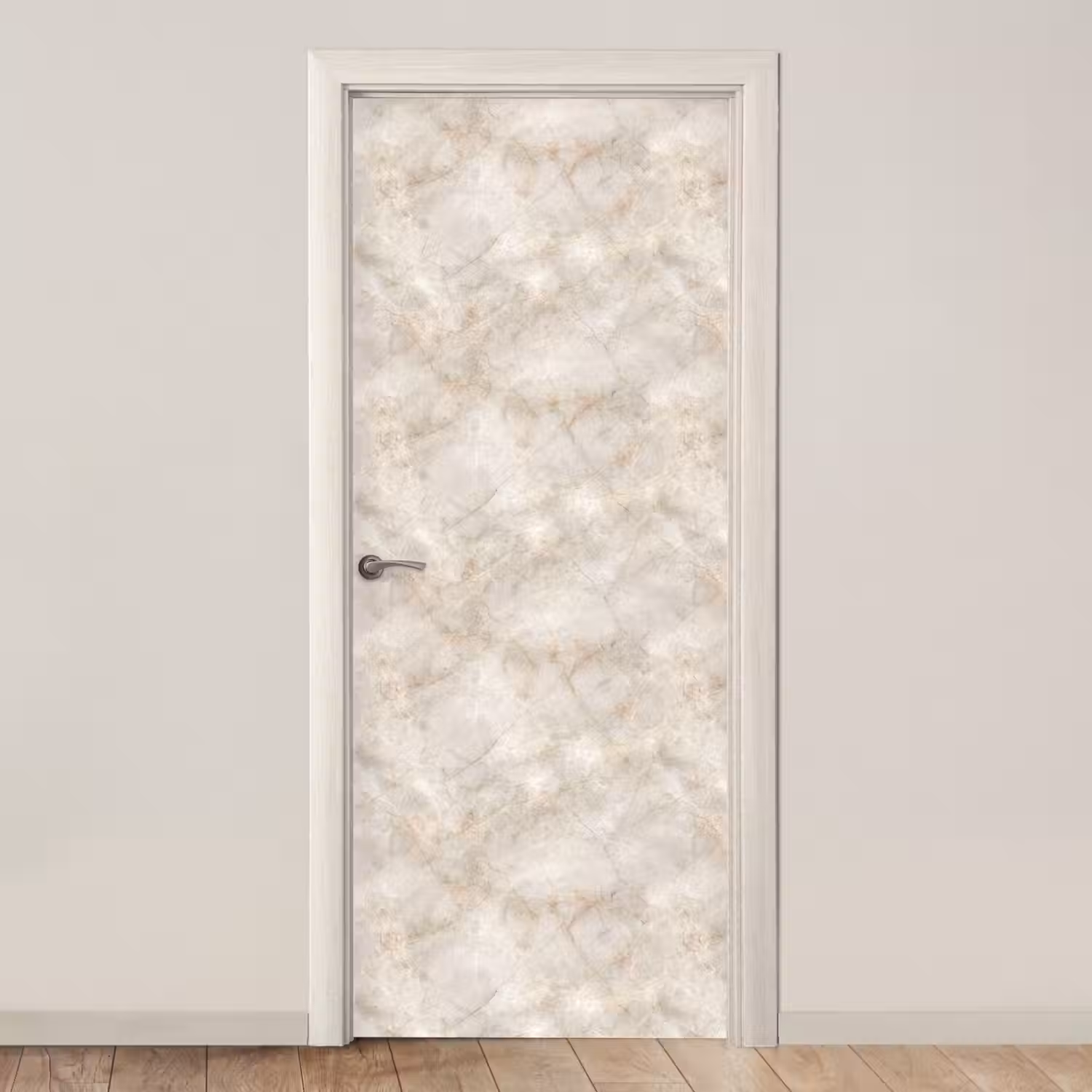 Lichtbeige - Goudbruine Nerven - Marmer deurposter klein 289 -3d_beige