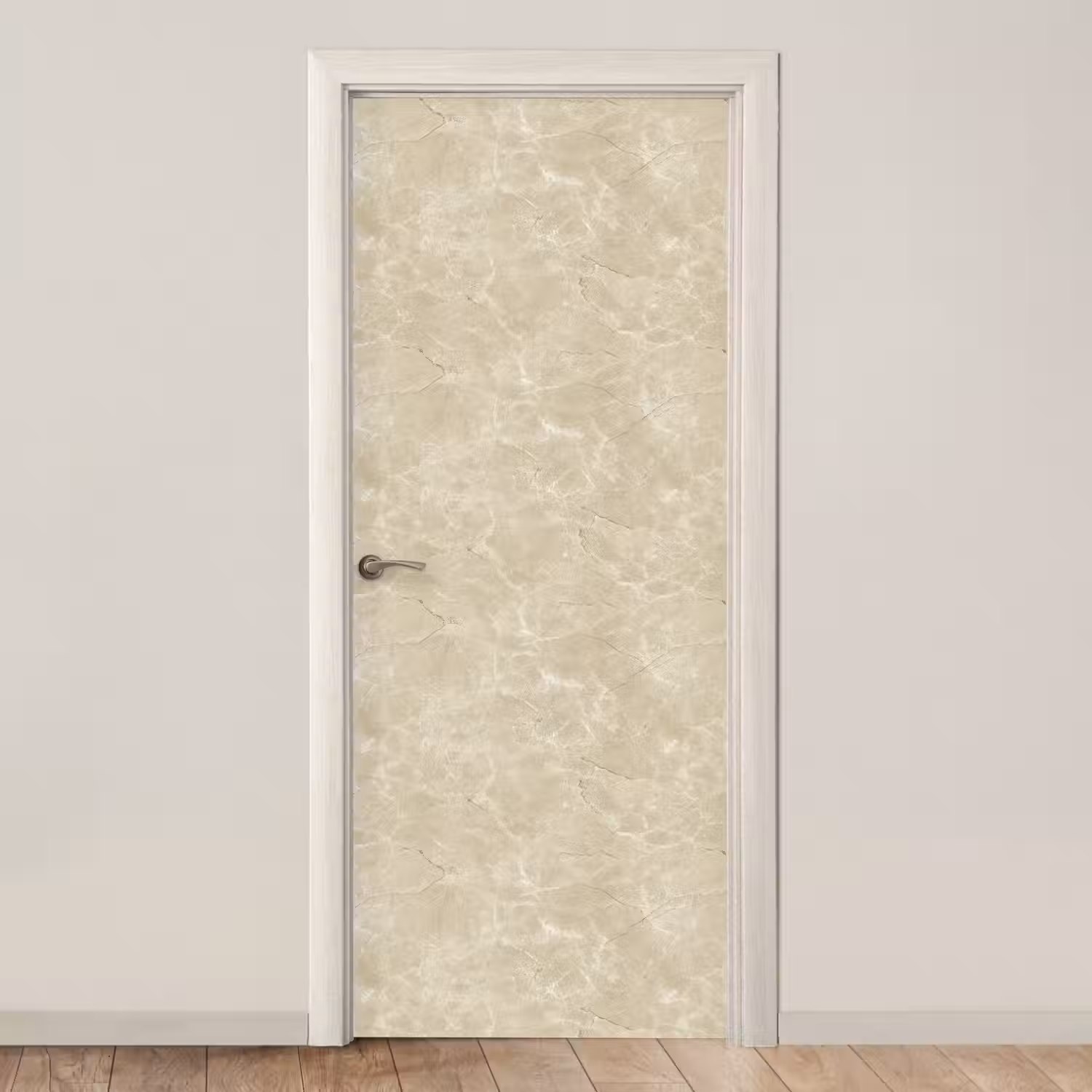 Lichtbeige - Marmer - Diffusie adering deurposter klein 289 -3d_beige