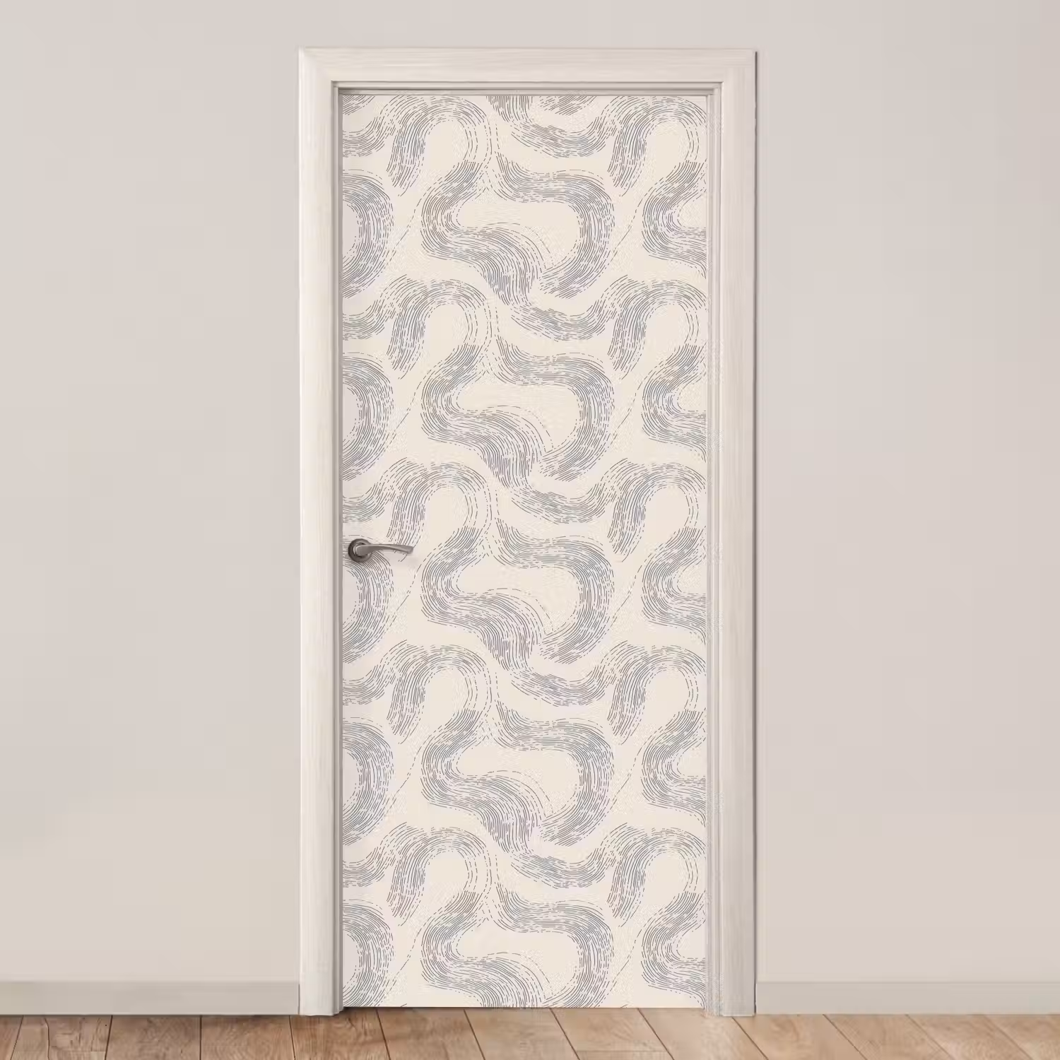 Lijnen - Patroon - Beige - Minimalistisch deurposter klein 289 -3d_beige