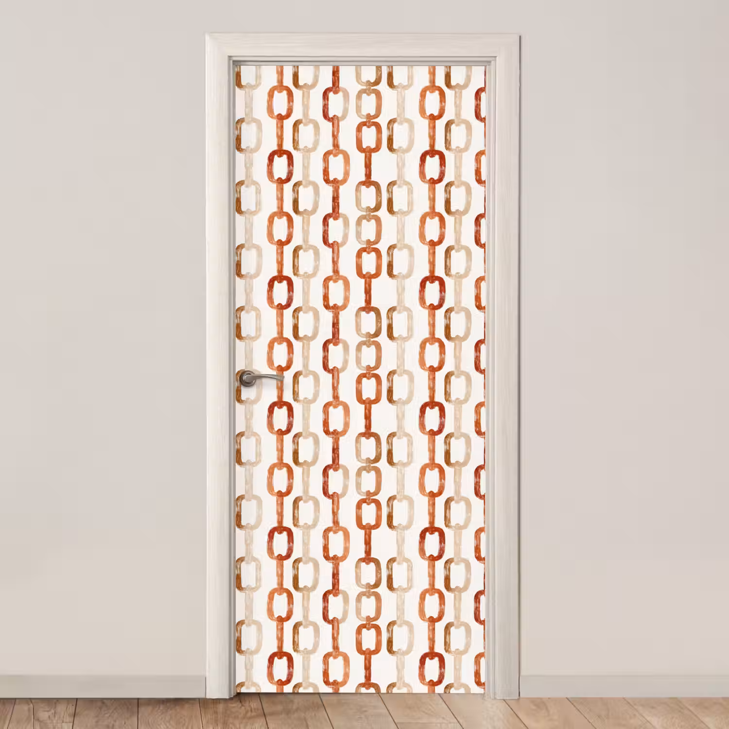 Schakels - Patroon - Aquarel - Terracotta deurposter klein 289 -3d_beige