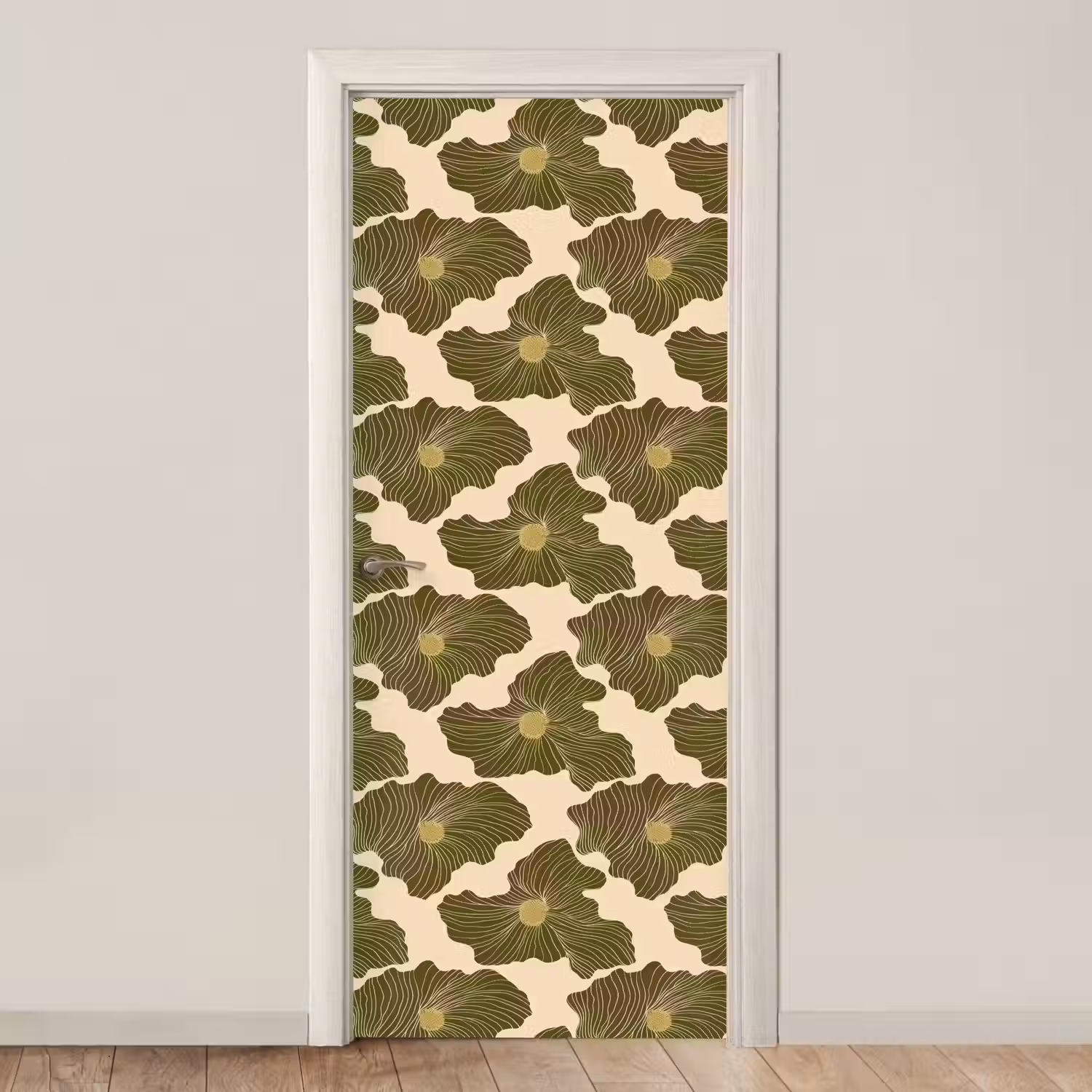 Modern - Abstract - Groen deurposter klein 289 -3d_beige