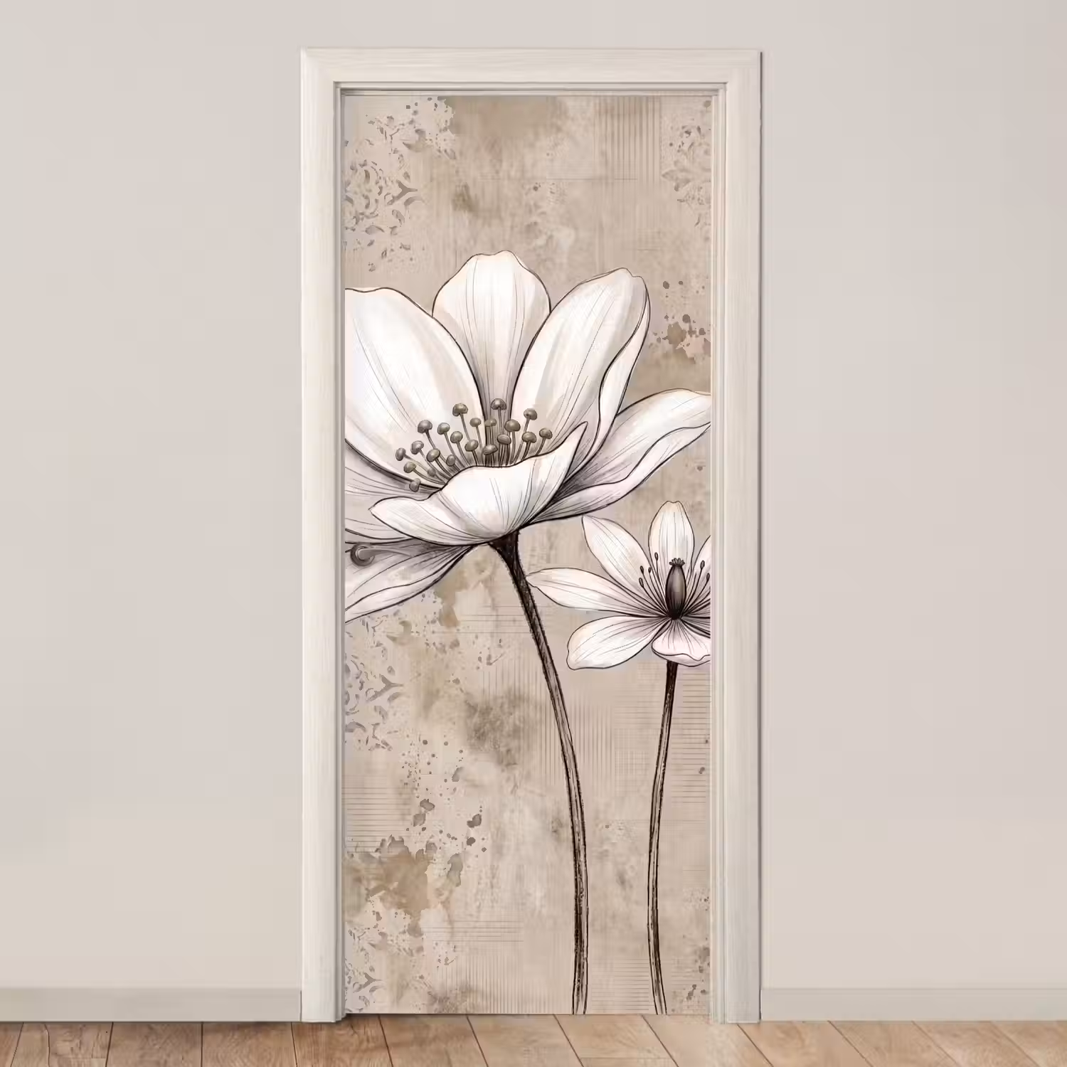 Modern - Design - Wit deurposter klein -3d_beige