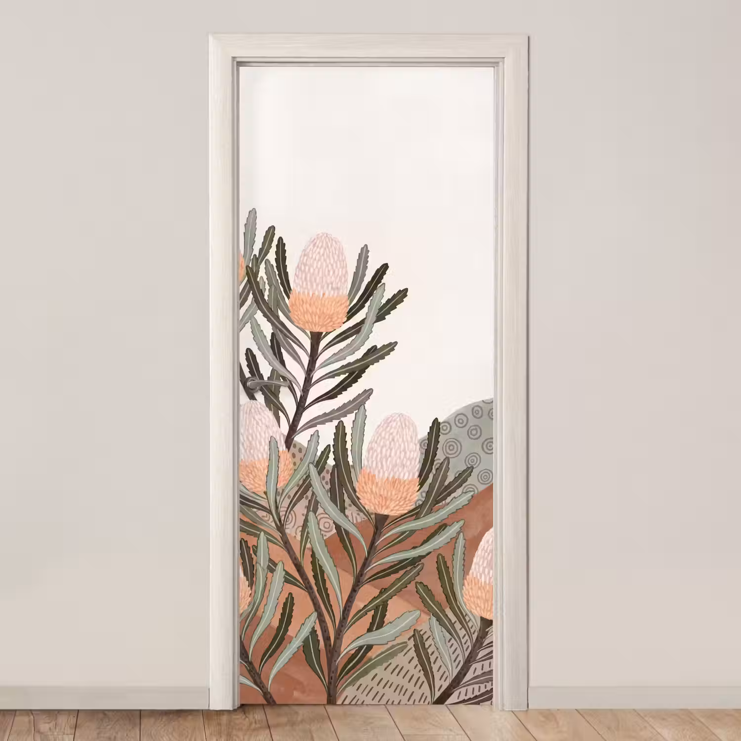 Modern - Heuvels - Terracotta deurposter klein -3d_beige