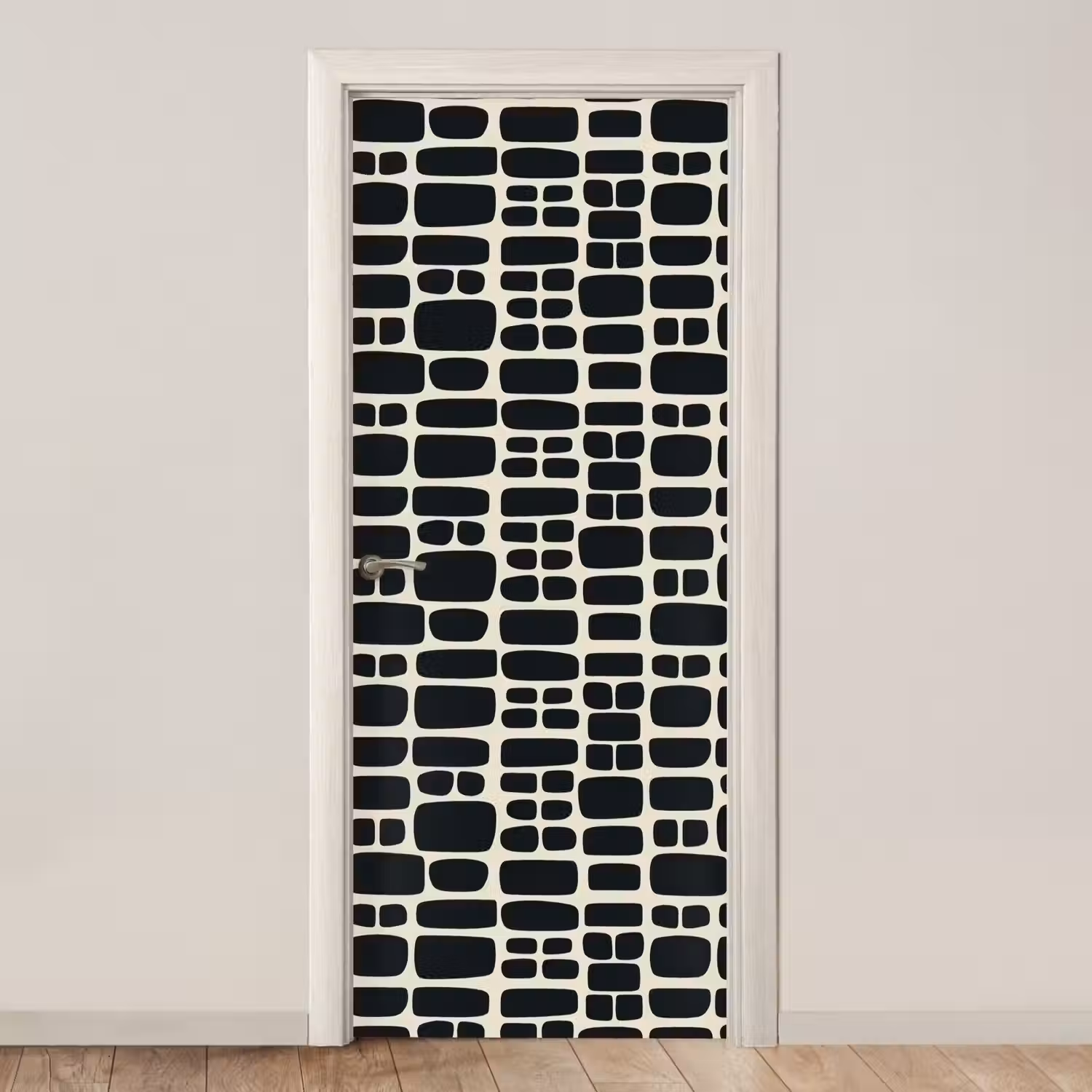 Modern - Organisch - Zwart deurposter klein 289 -3d_beige