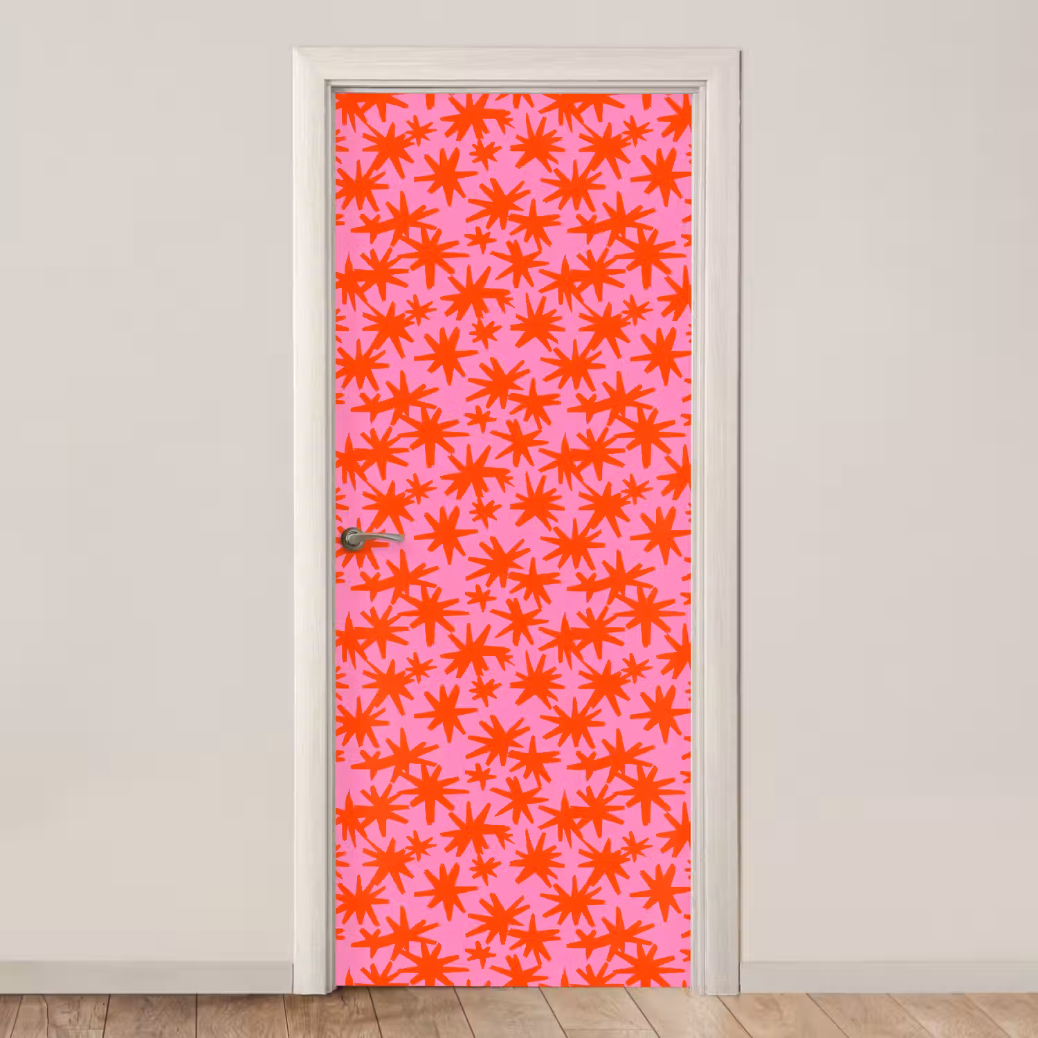Modern - Sterren - Roze deurposter klein 289 -3d_beige