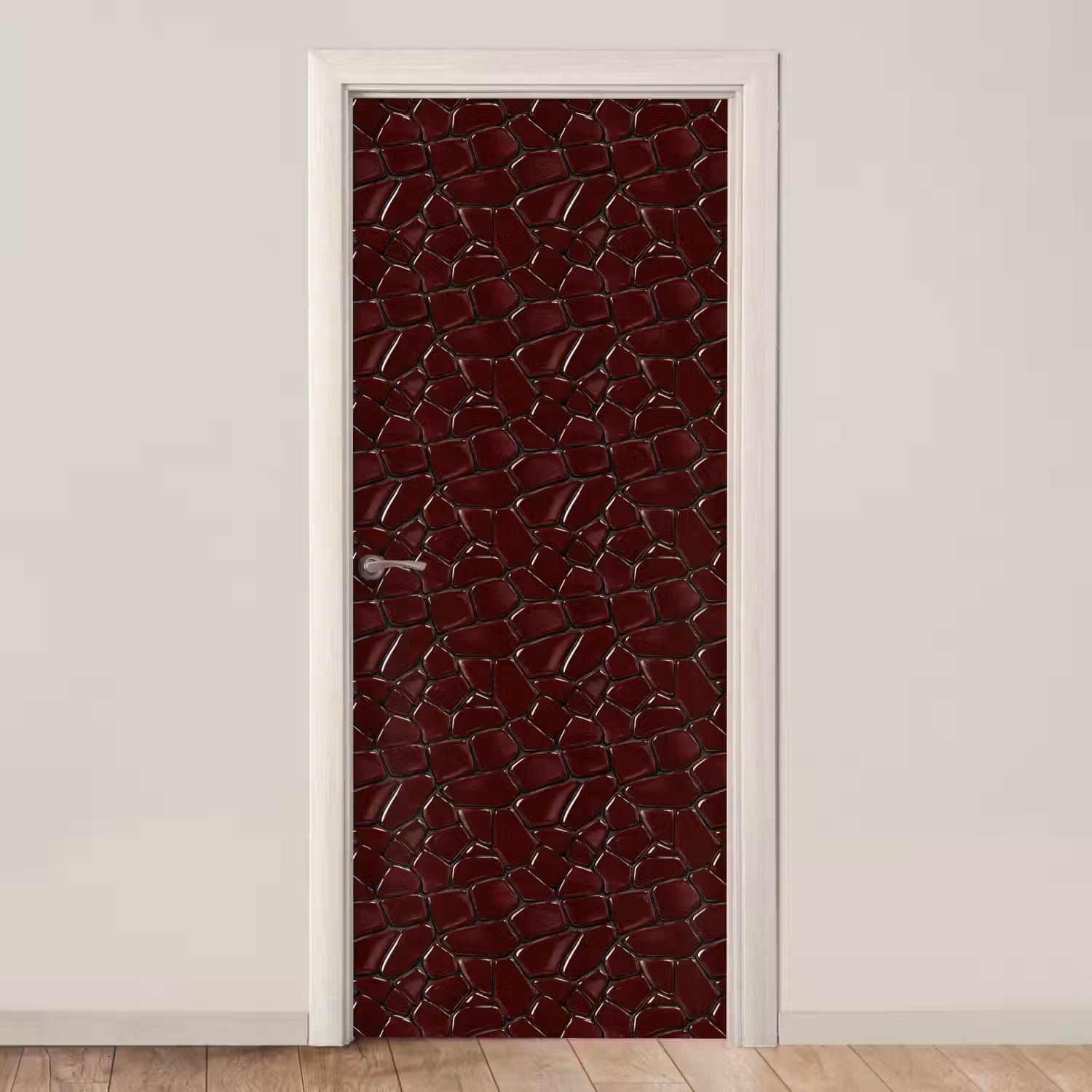 Mozaïek - Tegel - Bordeauxrood deurposter klein 289 -3d_beige