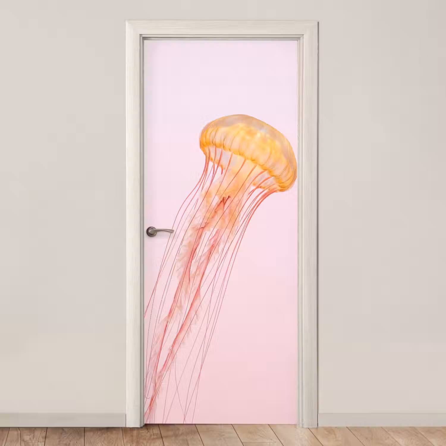 Sierlijk - Kwal - Roze deurposter klein -3d_beige