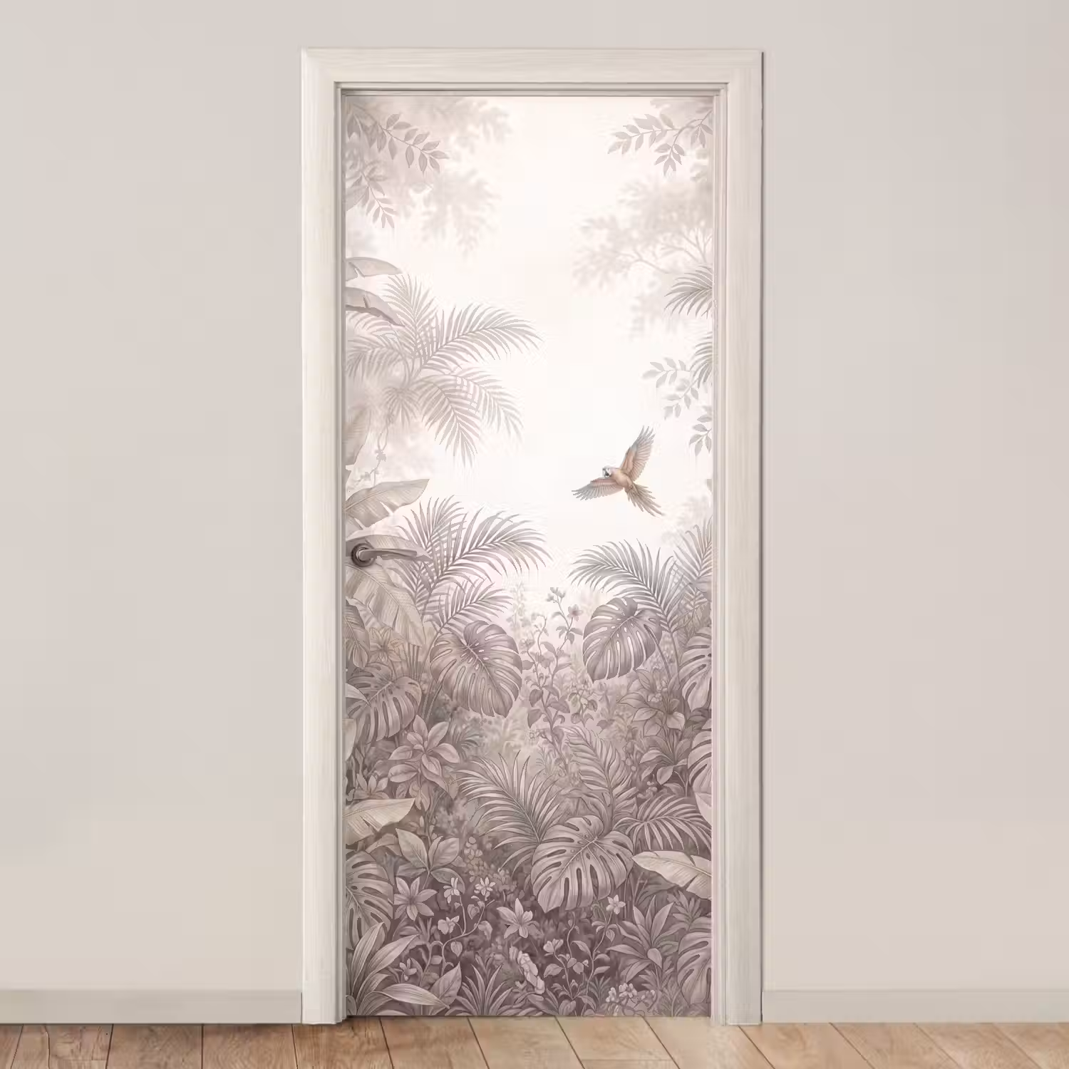 Papagaai - Jungle - Tropisch deurposter klein -3d_beige