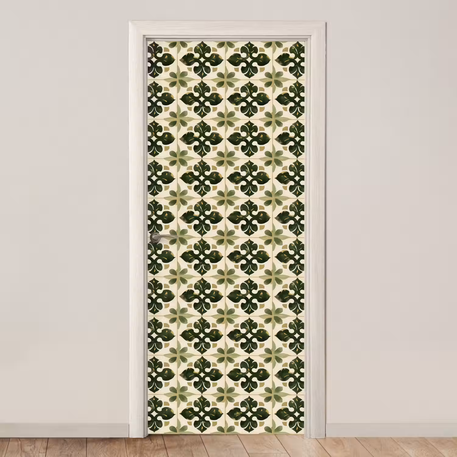 Patroon - Tegel - Groen deurposter klein 289 -3d_beige