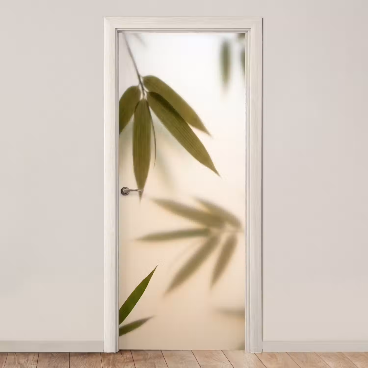 Planten - Bladeren - Natuur - Groen deurposter klein -3d_beige