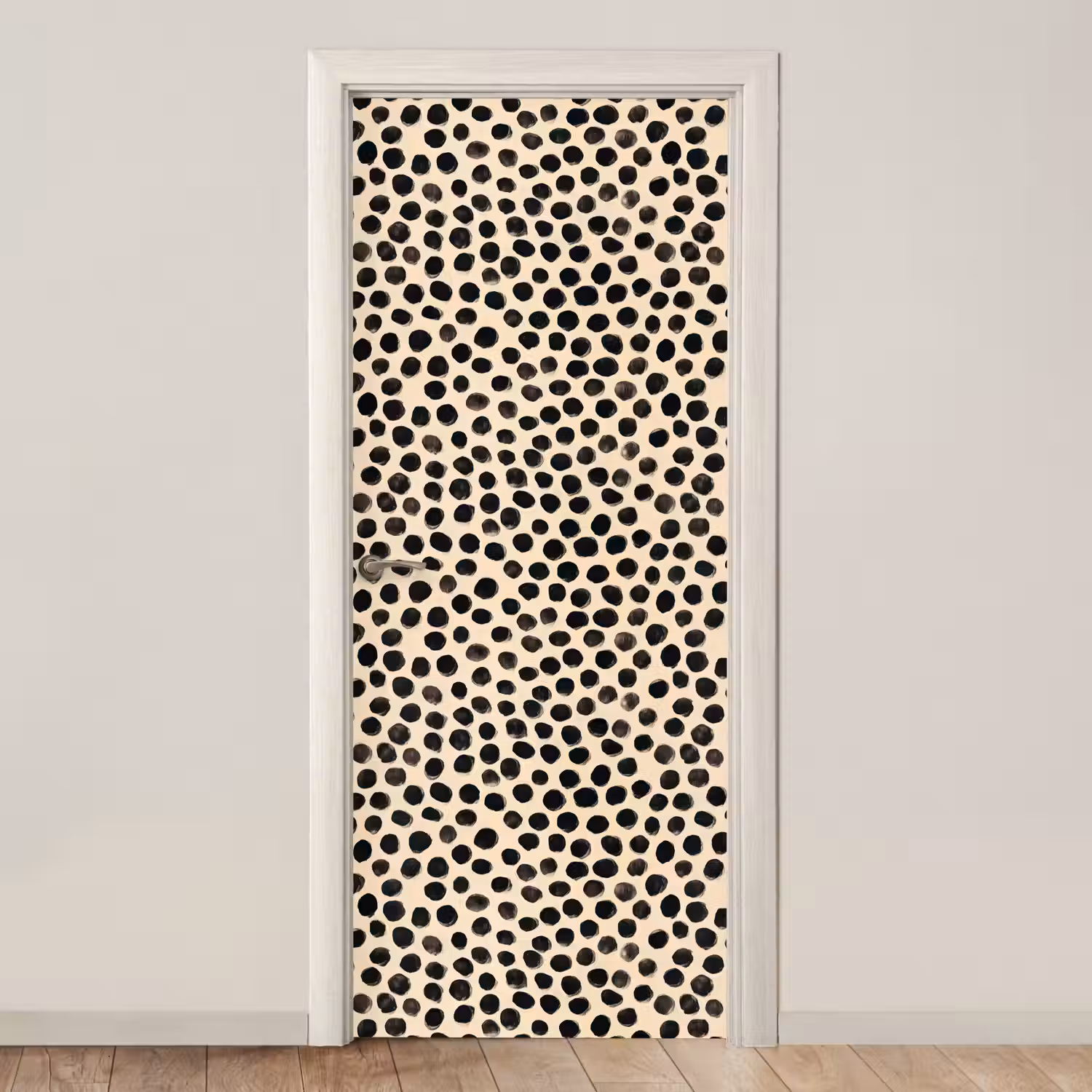 Stippen - Patroon - Zwart deurposter klein 289 -3d_beige