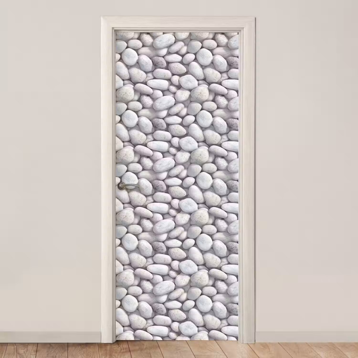 Steentjes - Grijs - Ovaal deurposter klein 289 -3d_beige
