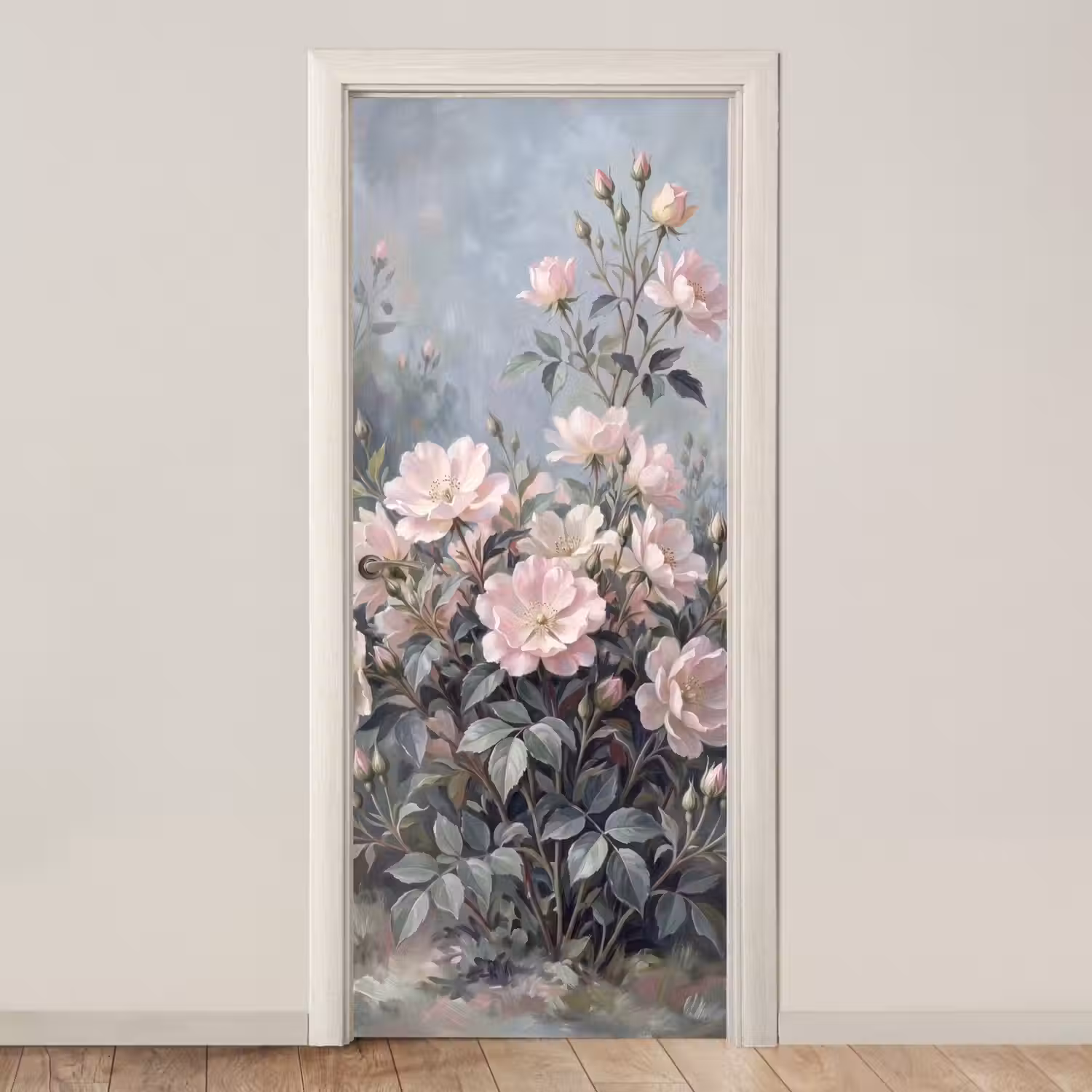 Rozen - Illustratie - Roze deurposter klein -3d_beige