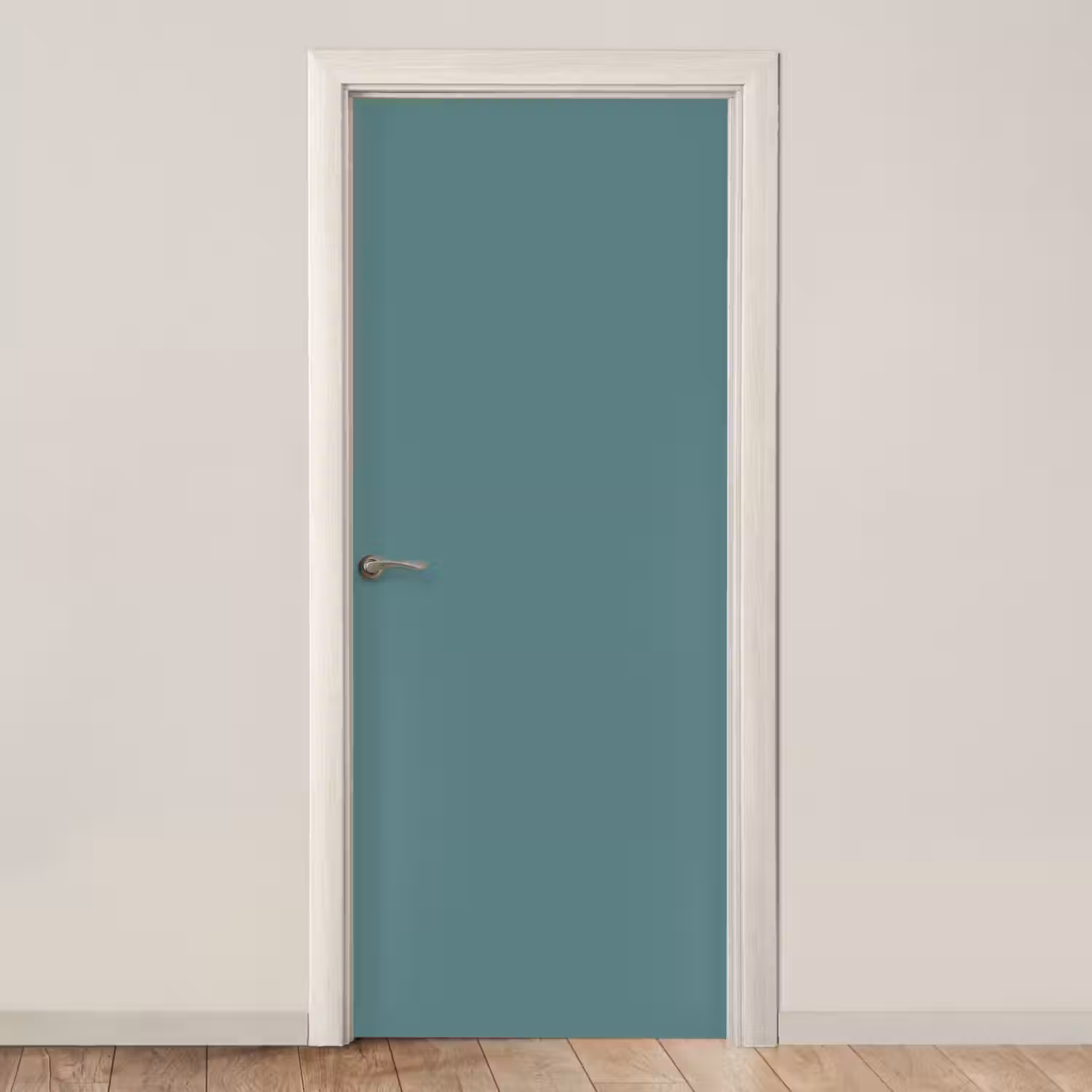 Serene - Teal - Blauw deurposter klein 289 -3d_beige