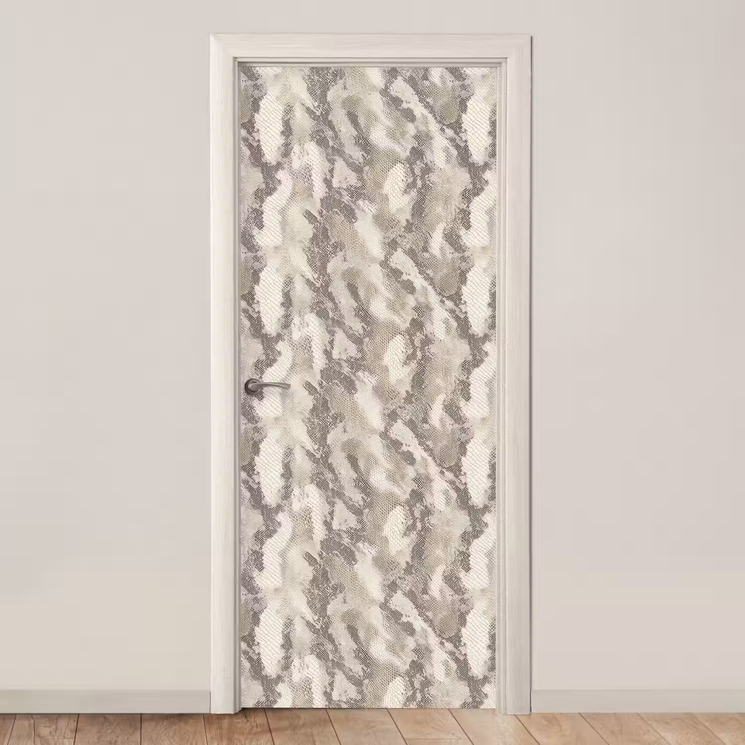 Slang - Patroon - Taupe deurposter klein 289 -3d_beige