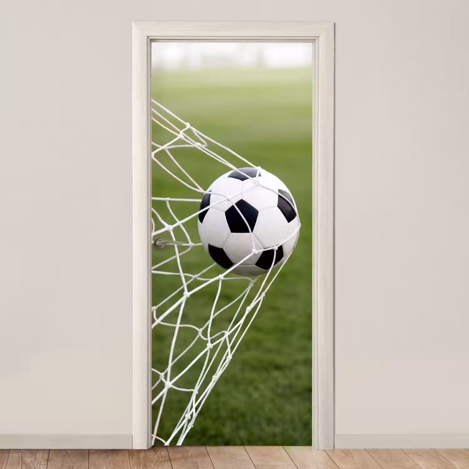 Voetbal - Goal - Net - Sport deurposter klein -3d_beige