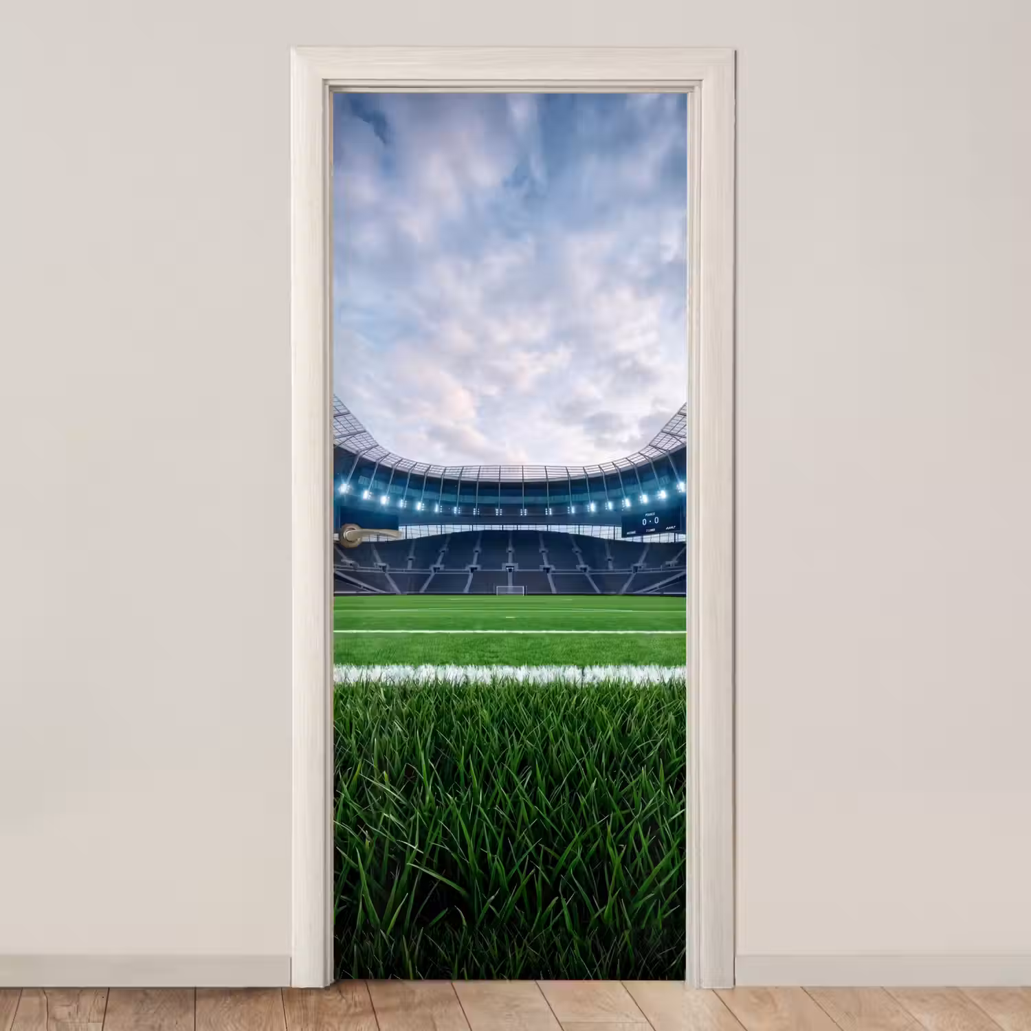 Voetbal - Stadion - Sport - Groen deurposter klein -3d_beige